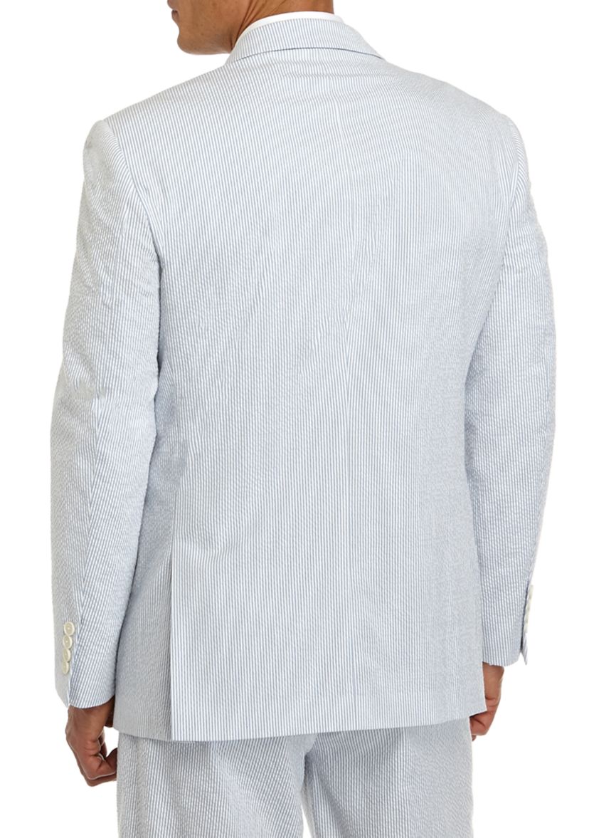 Blue White Seersucker Suit Separate Coat 