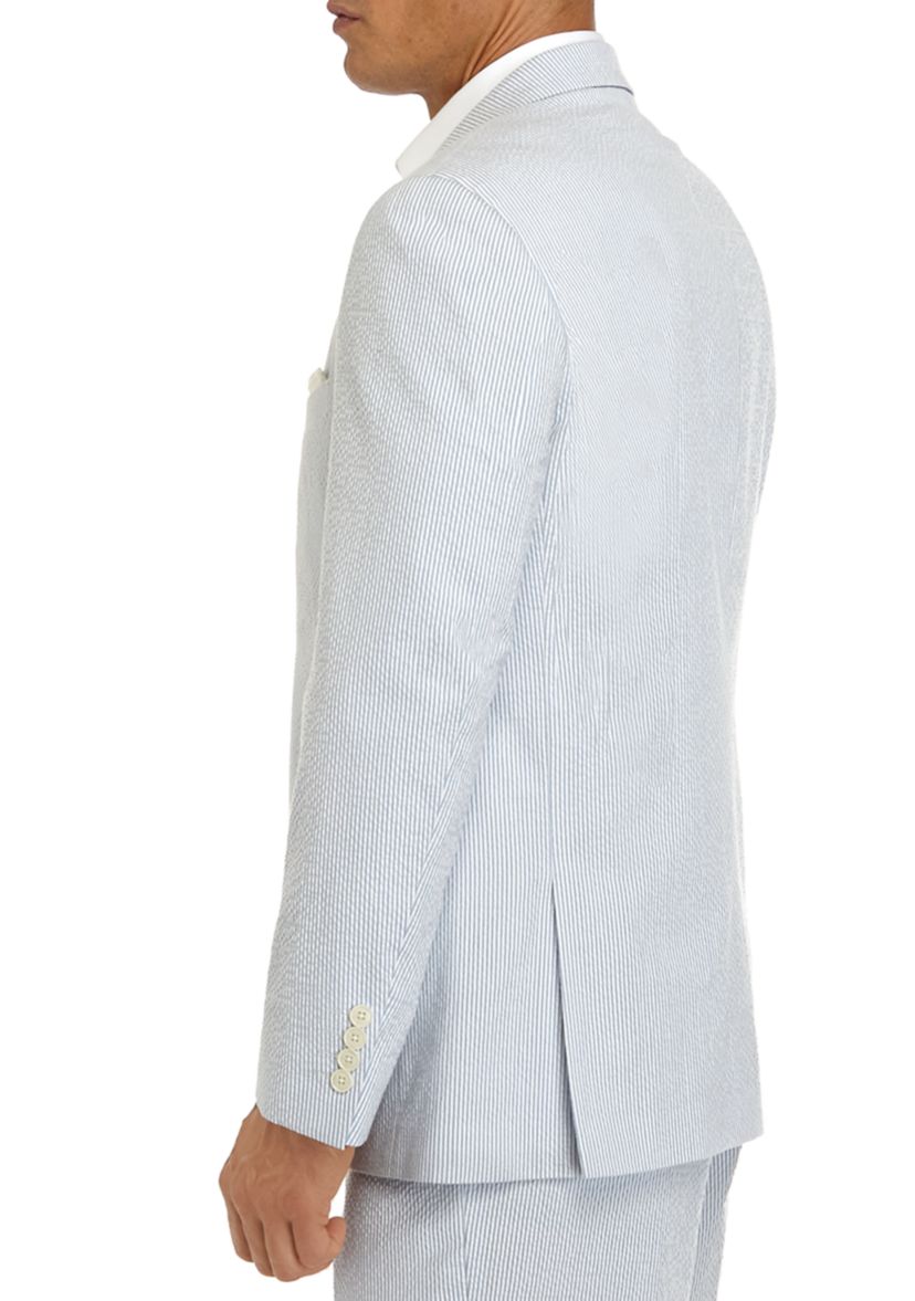 Blue White Seersucker Suit Separate Coat 