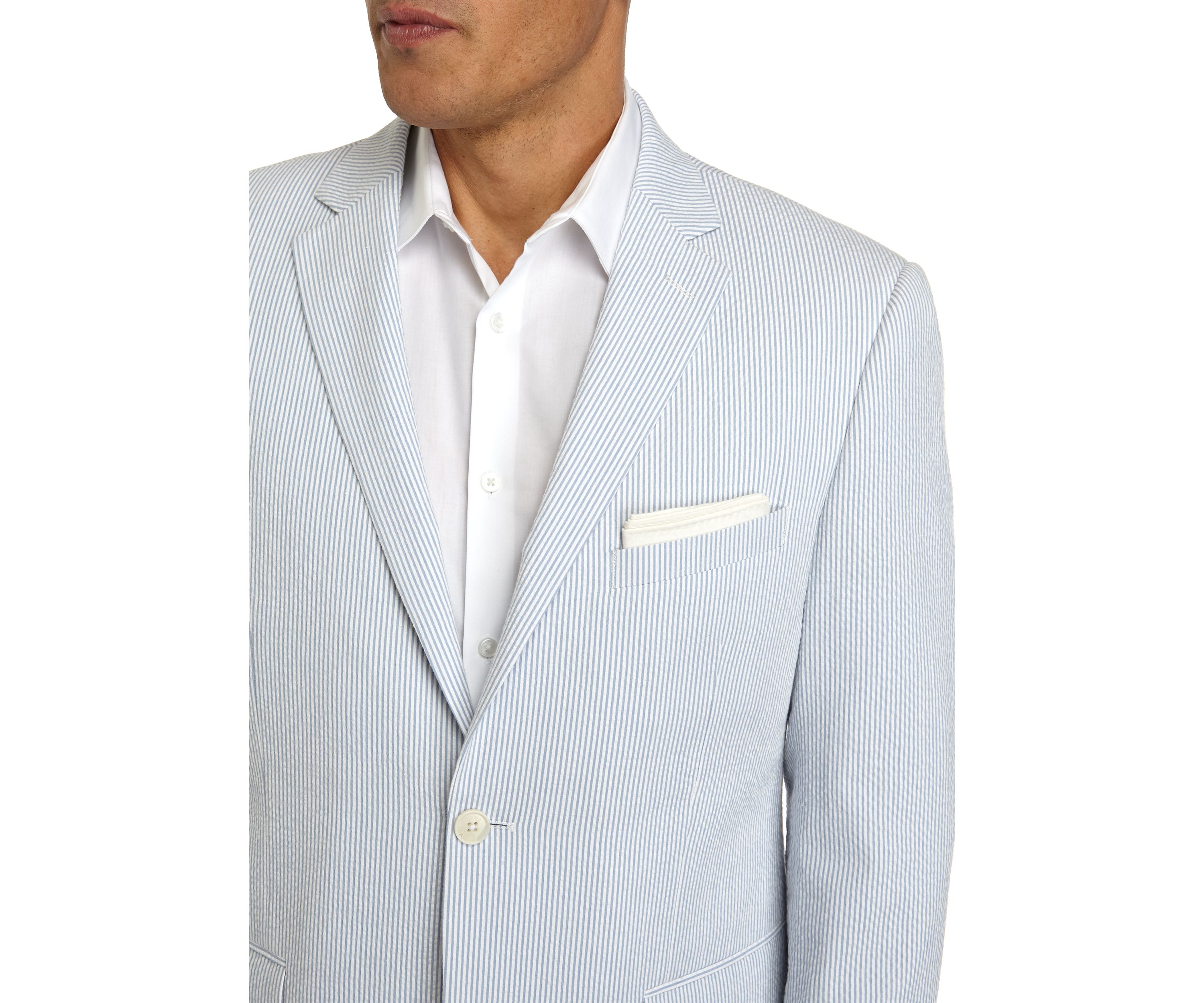 Blue White Seersucker Suit Separate Coat 
