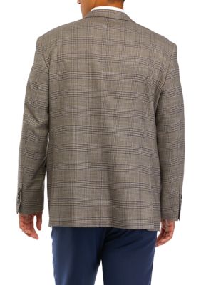 Brown Blue Deco Plaid Sport Coat