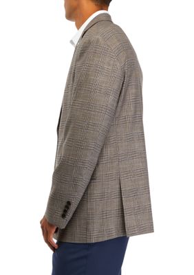 Brown Blue Deco Plaid Sport Coat