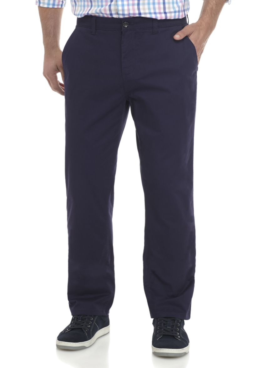 Stretch Flat Front Chino Pants
