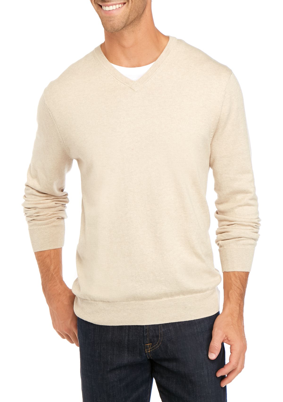 Cotton Cashmere V-Neck Sweater