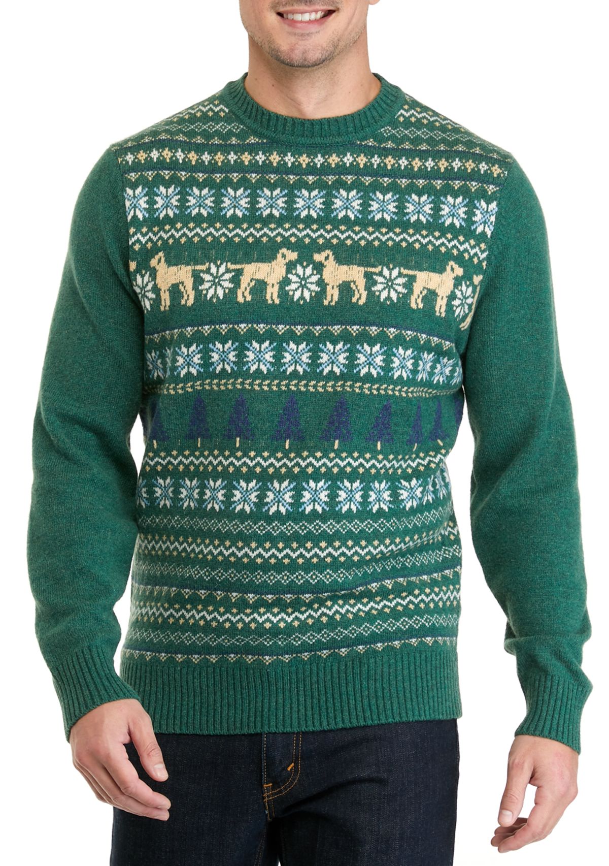 Mens Hound Fairisle Crew Neck Sweater
