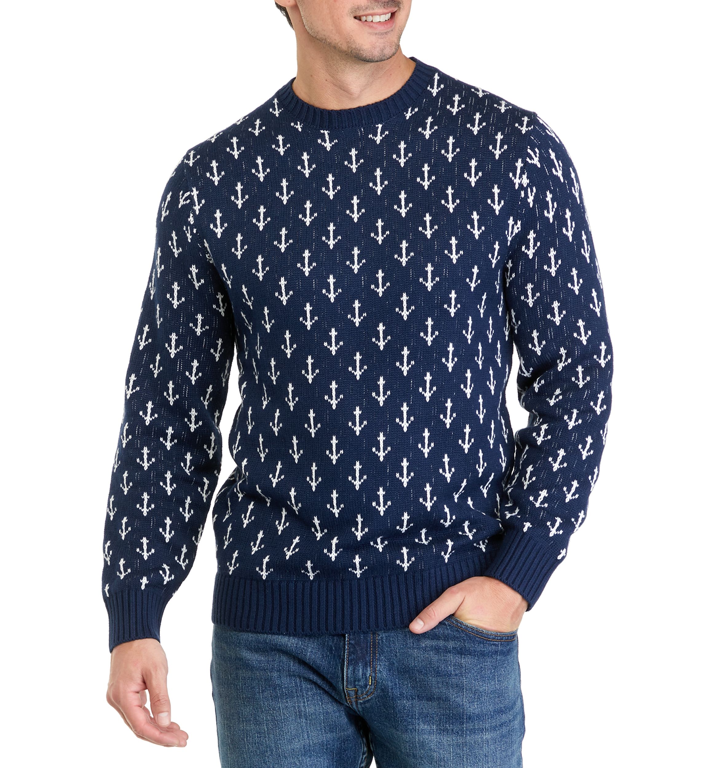 Mens Anchor Crew Neck Sweater