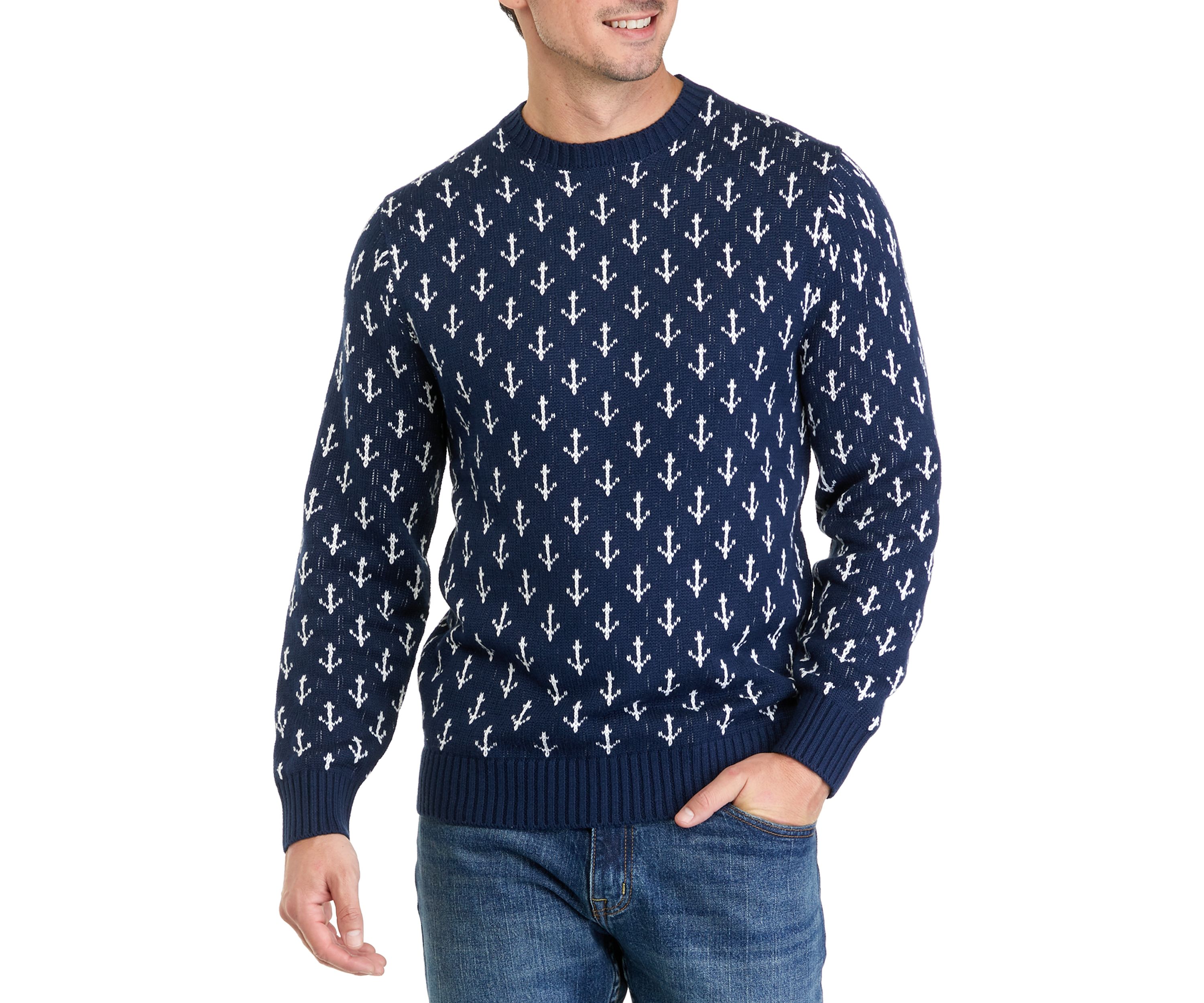 Mens Anchor Crew Neck Sweater