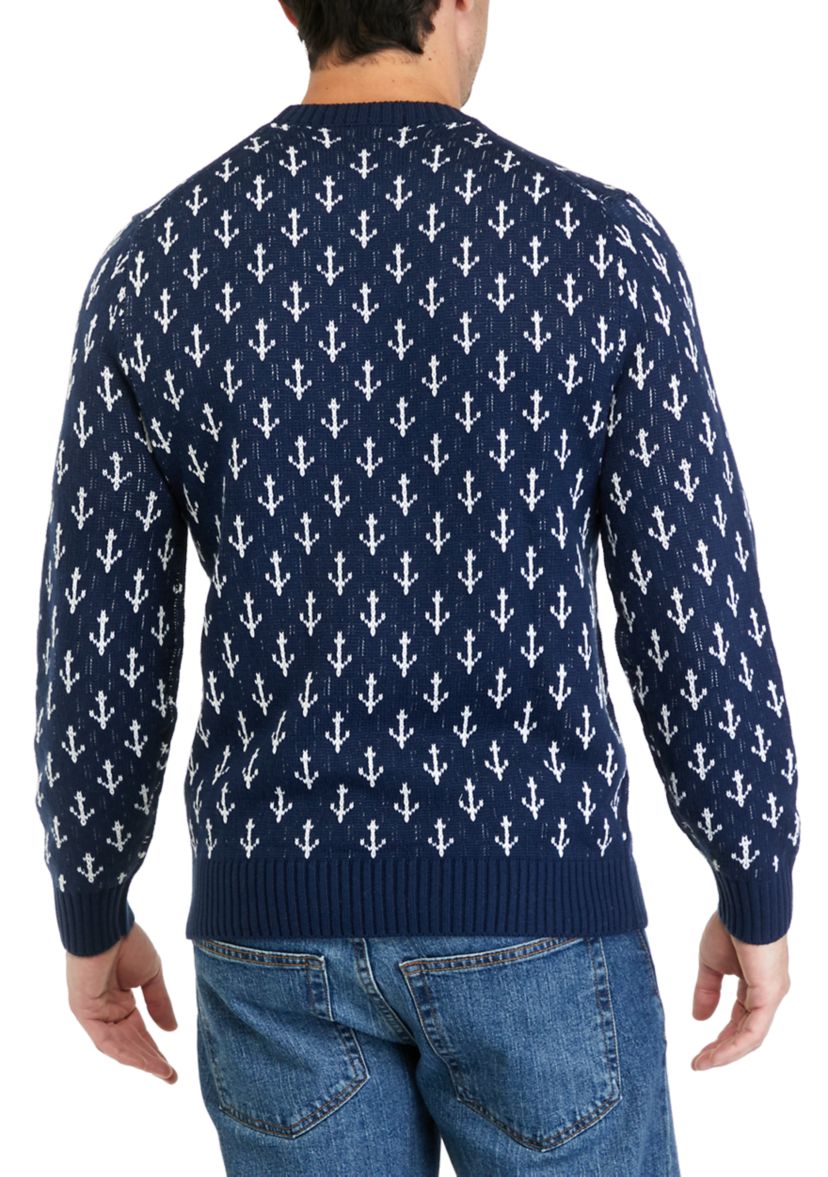 Mens Anchor Crew Neck Sweater