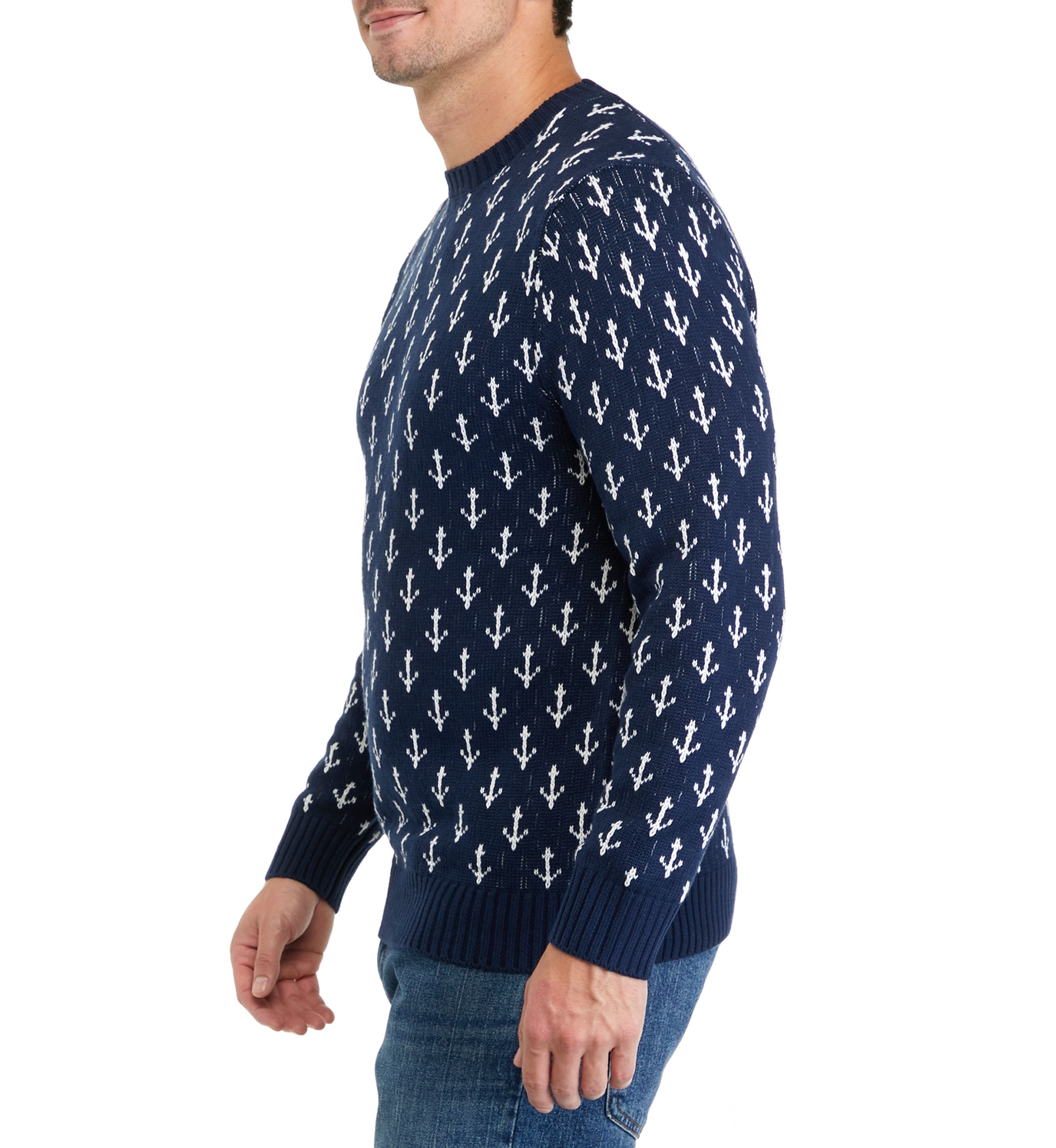 Mens Anchor Crew Neck Sweater