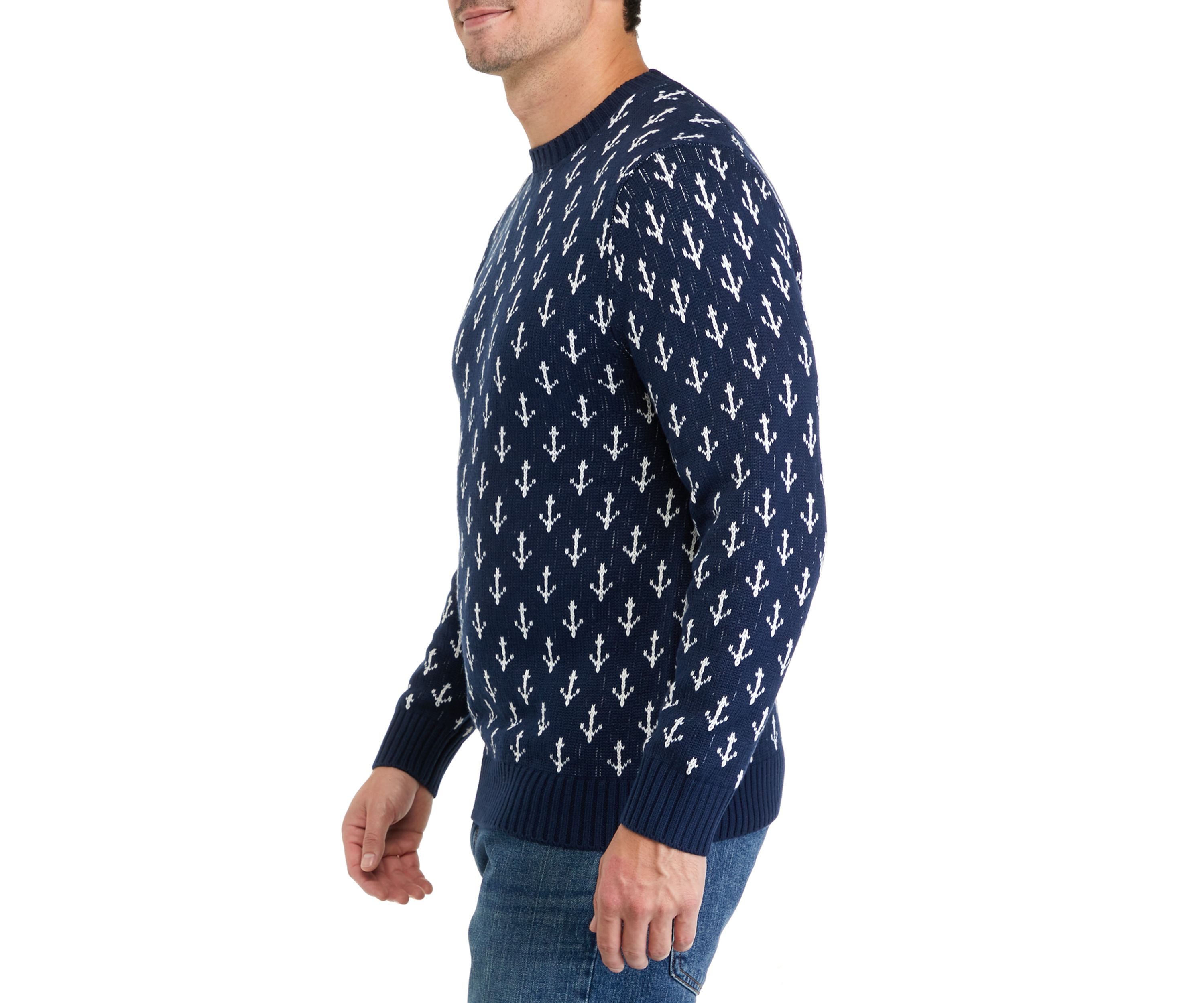 Mens Anchor Crew Neck Sweater