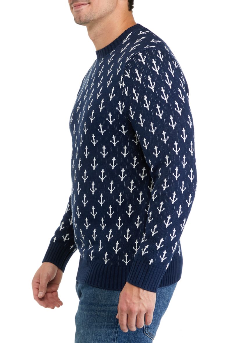 Mens Anchor Crew Neck Sweater