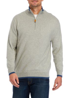 Crown & Ivy Men's Cotton Cash 1/4 Zip Pullover Sweater, Medium -  0888093032944