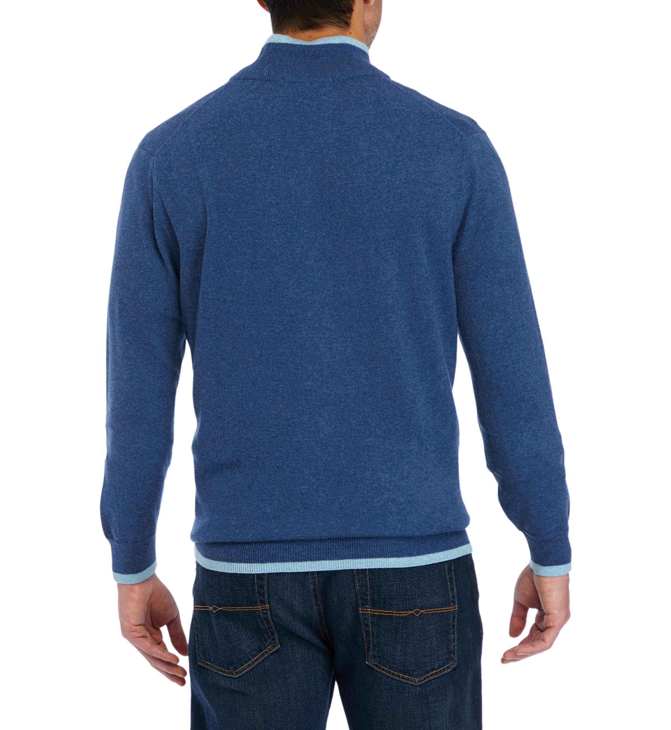 Cotton Cash 1/4 Zip Pullover Sweater