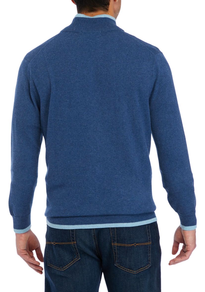 Cotton Cash 1/4 Zip Pullover Sweater