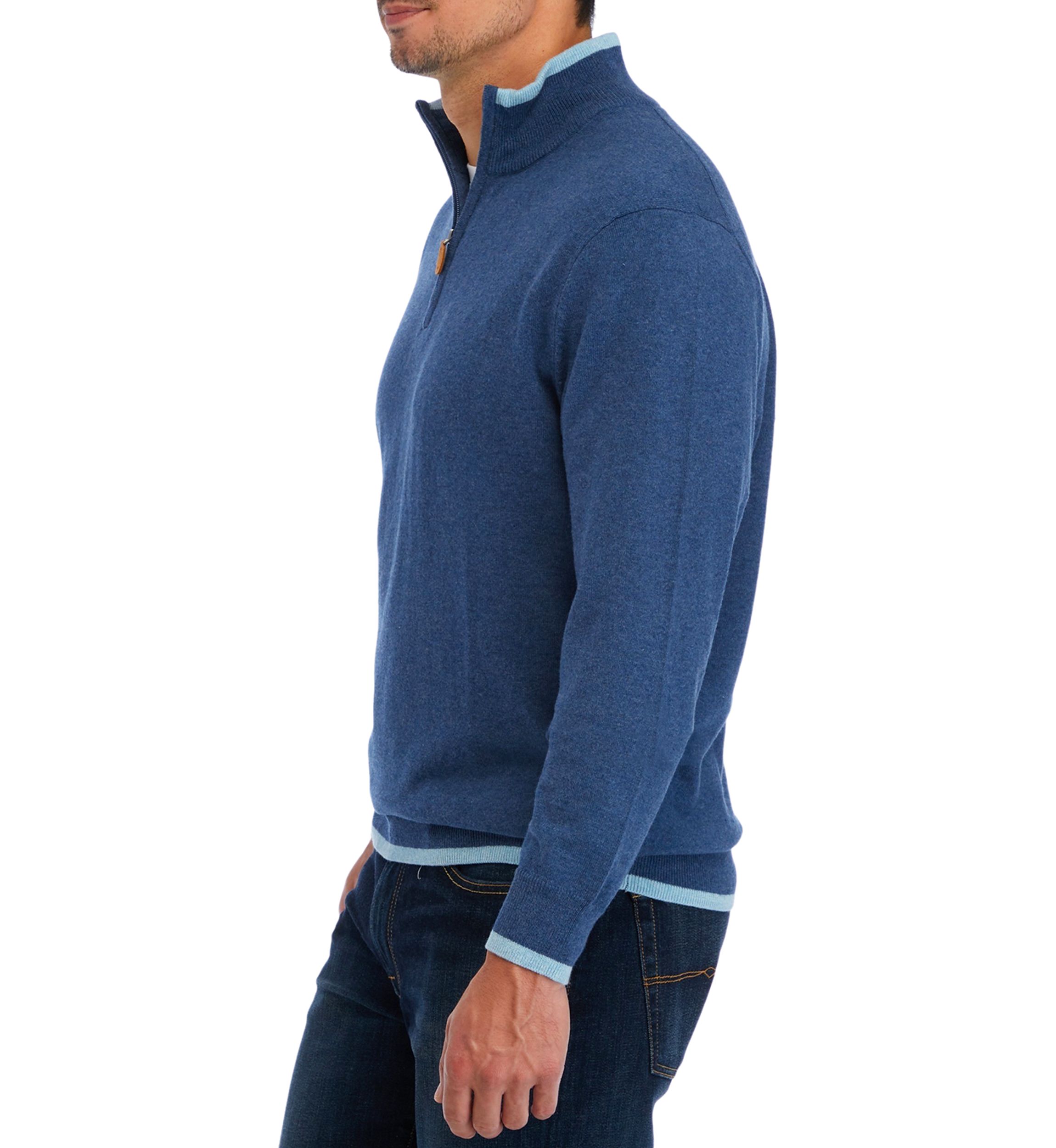 Cotton Cash 1/4 Zip Pullover Sweater