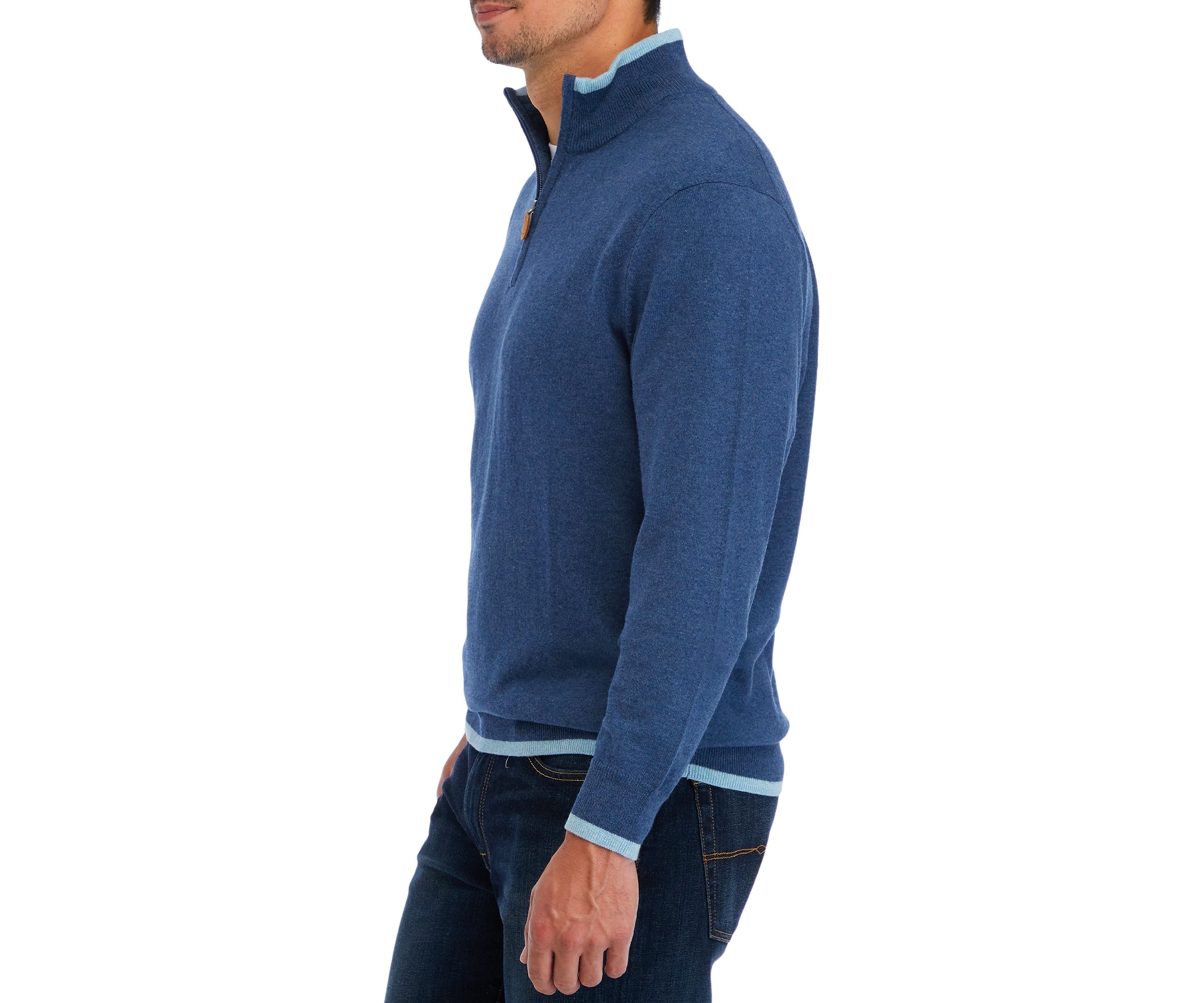 Cotton Cash 1/4 Zip Pullover Sweater