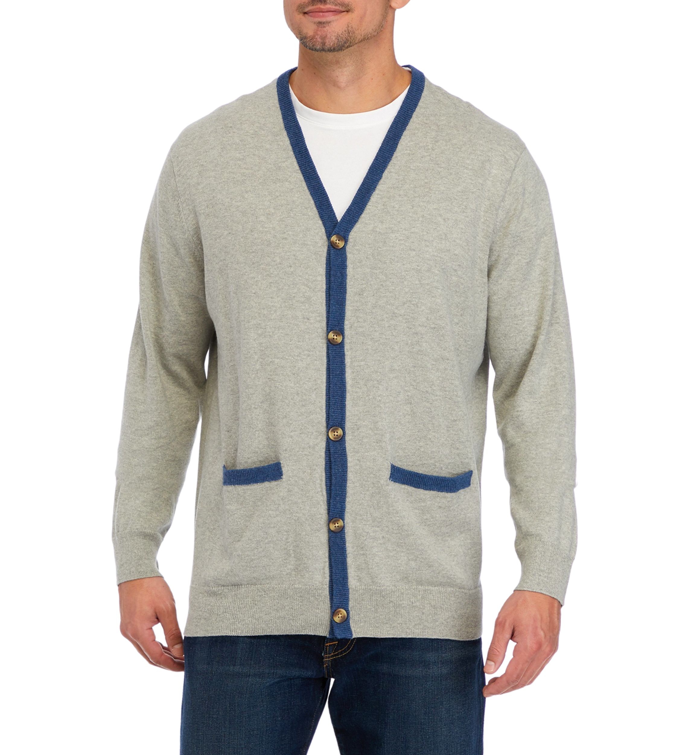 Mens Cotton Cash Cardigan Sweater