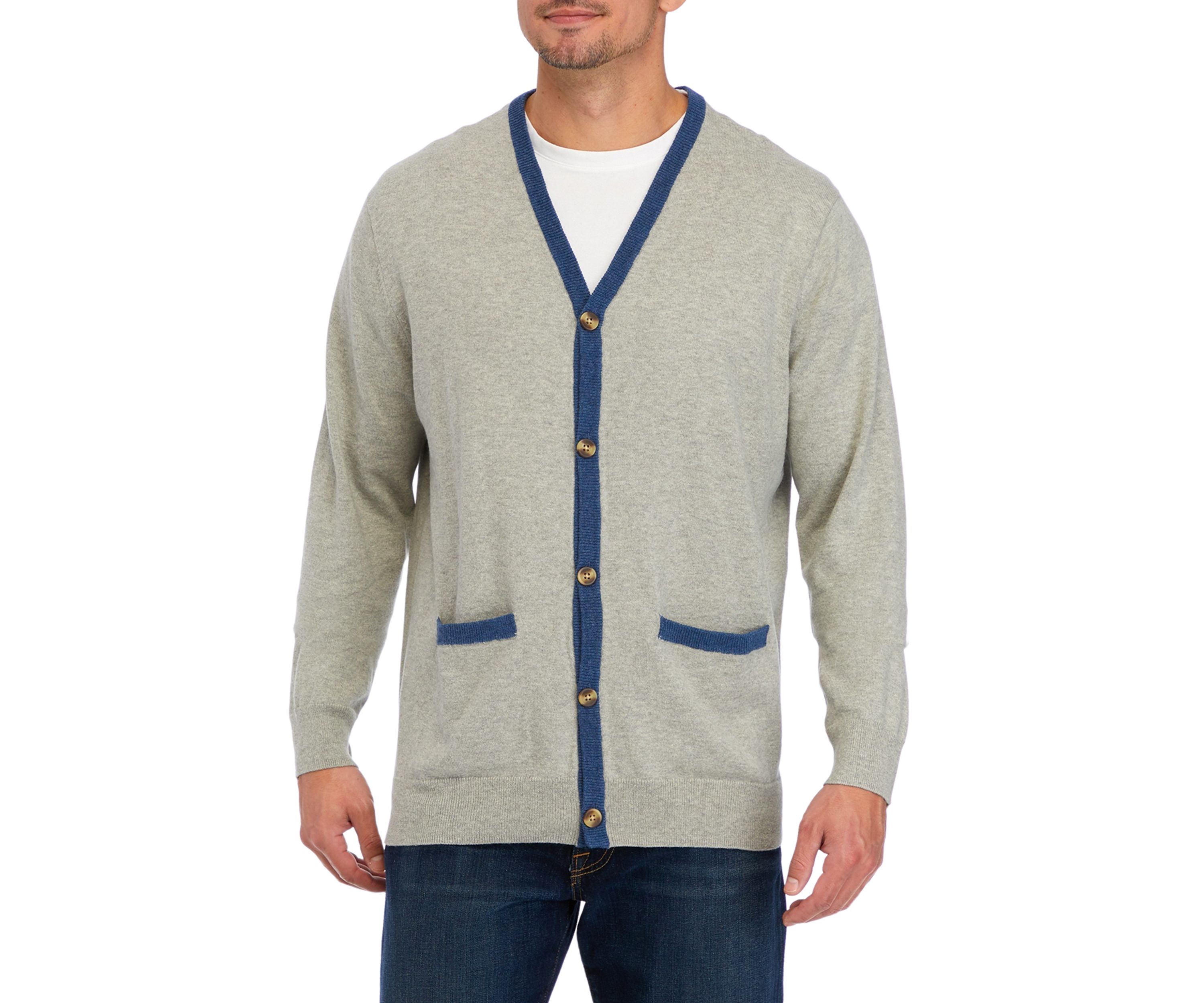 Mens Cotton Cash Cardigan Sweater
