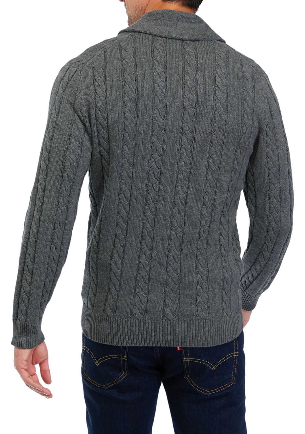 Cotton Blend Shawl Collar Cardigan