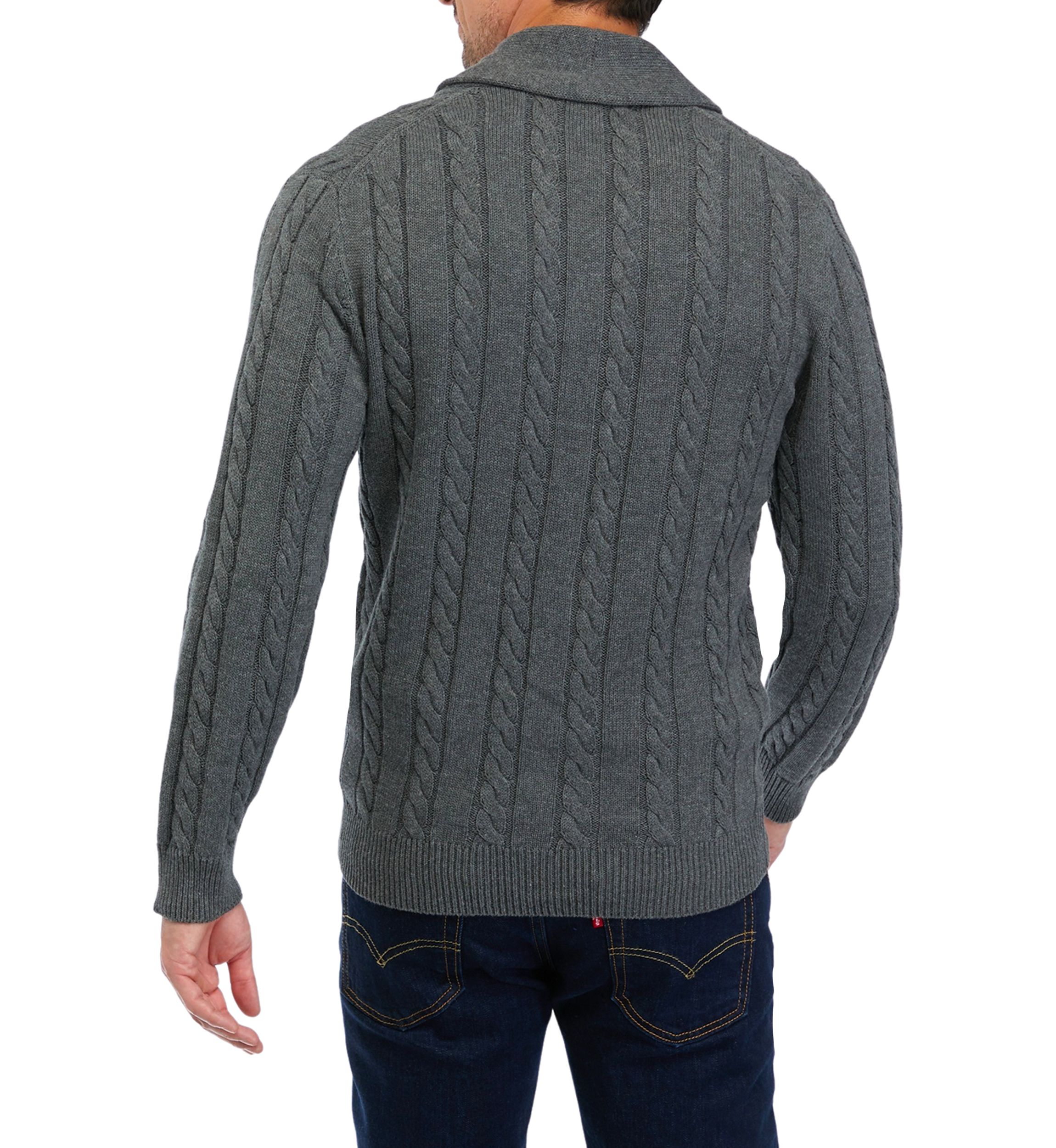 Cotton Blend Shawl Collar Cardigan