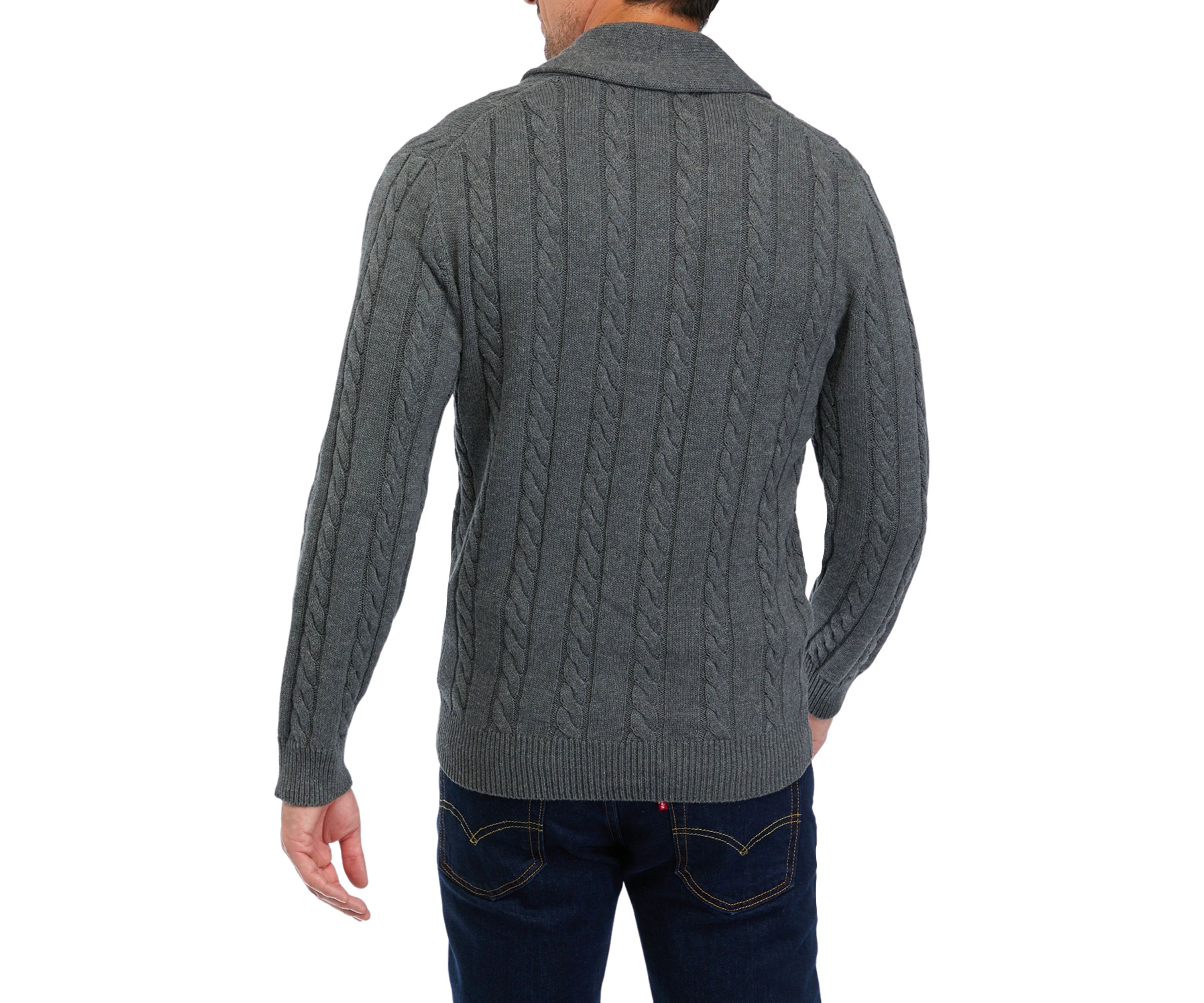 Cotton Blend Shawl Collar Cardigan