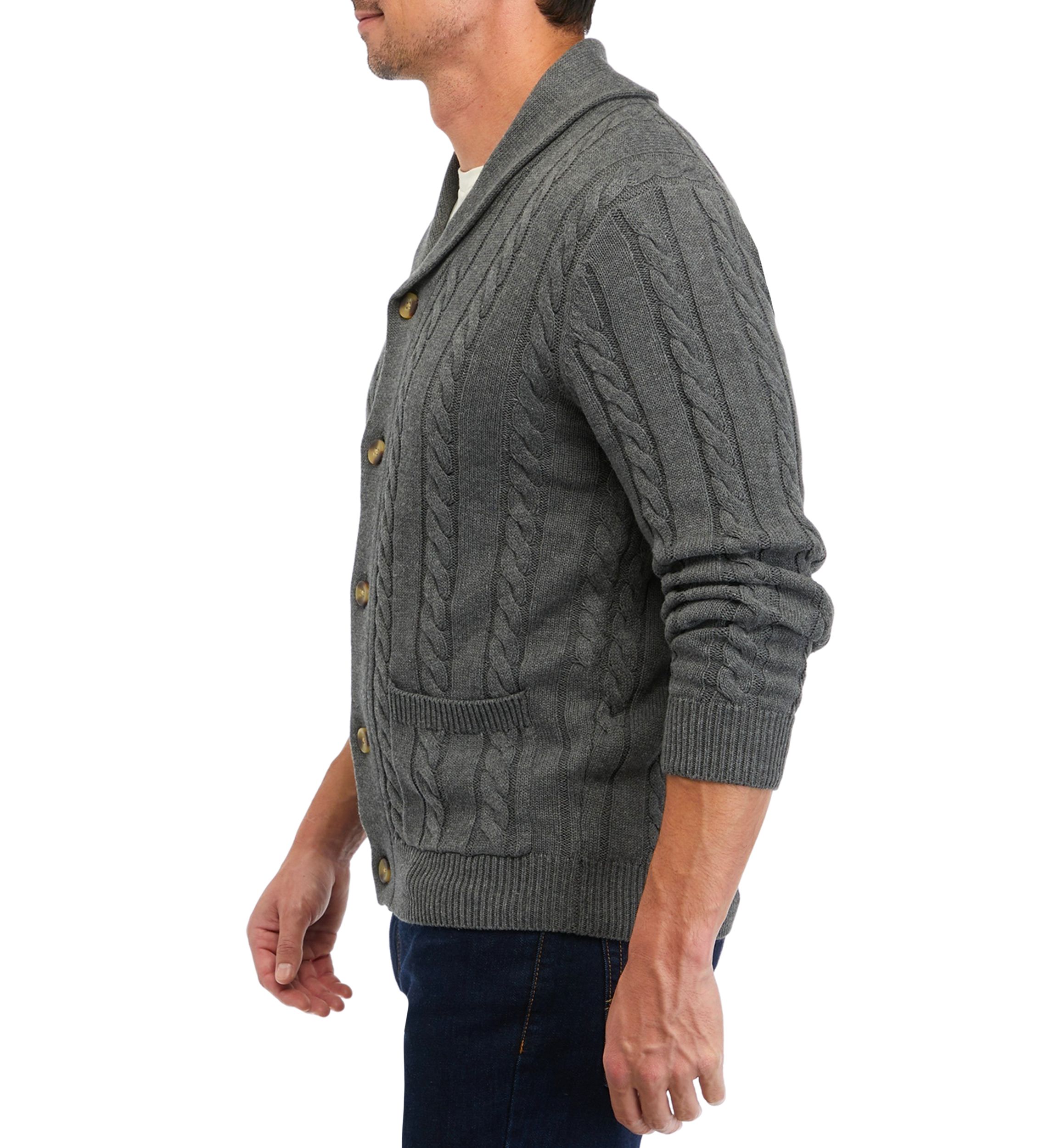 Cotton Blend Shawl Collar Cardigan