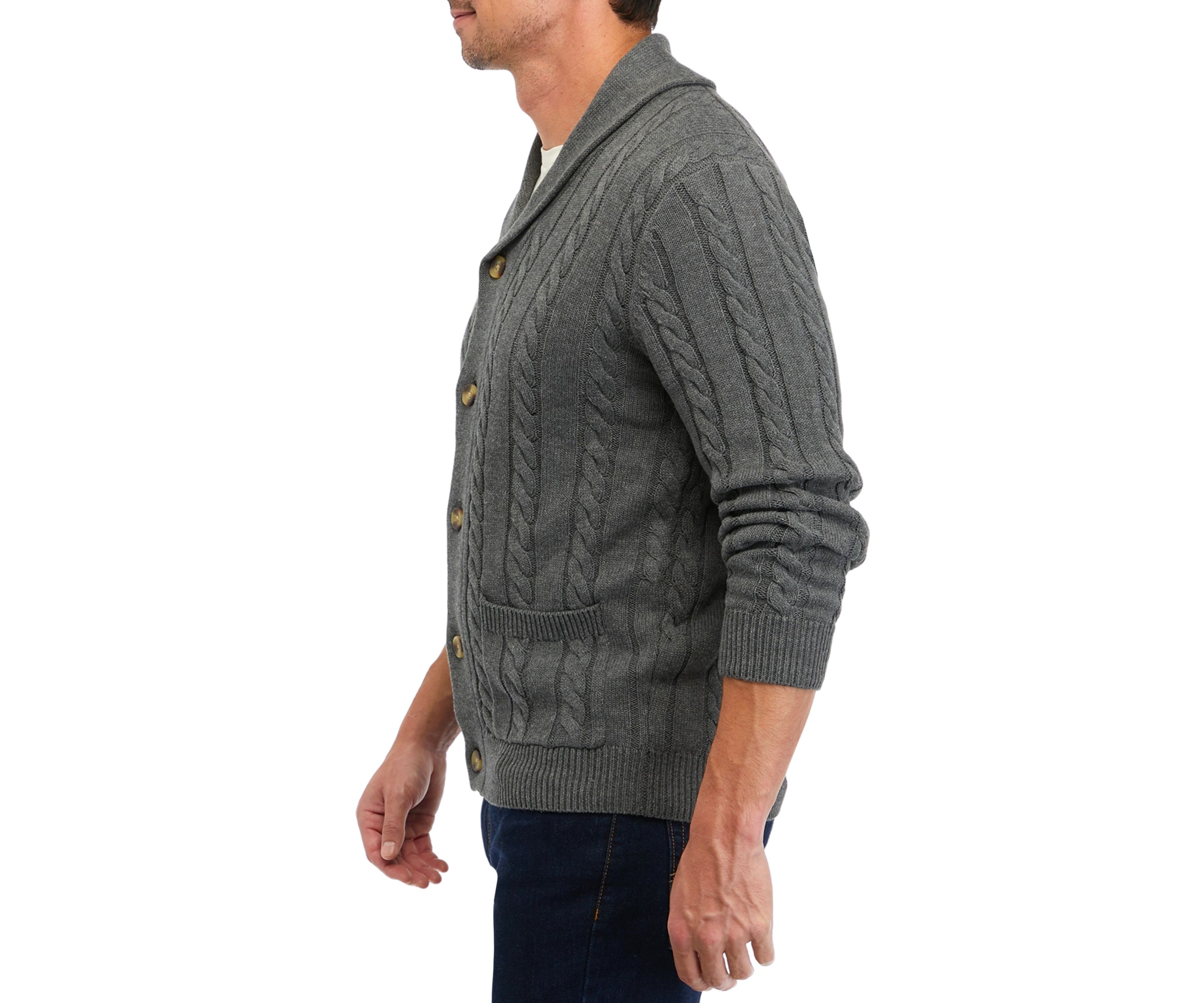 Cotton Blend Shawl Collar Cardigan
