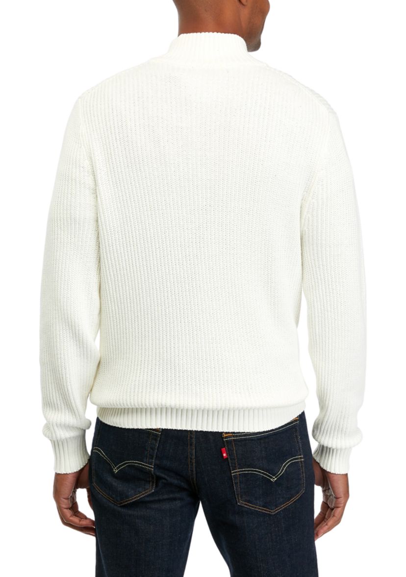 Button Up Mock Neck Sweater