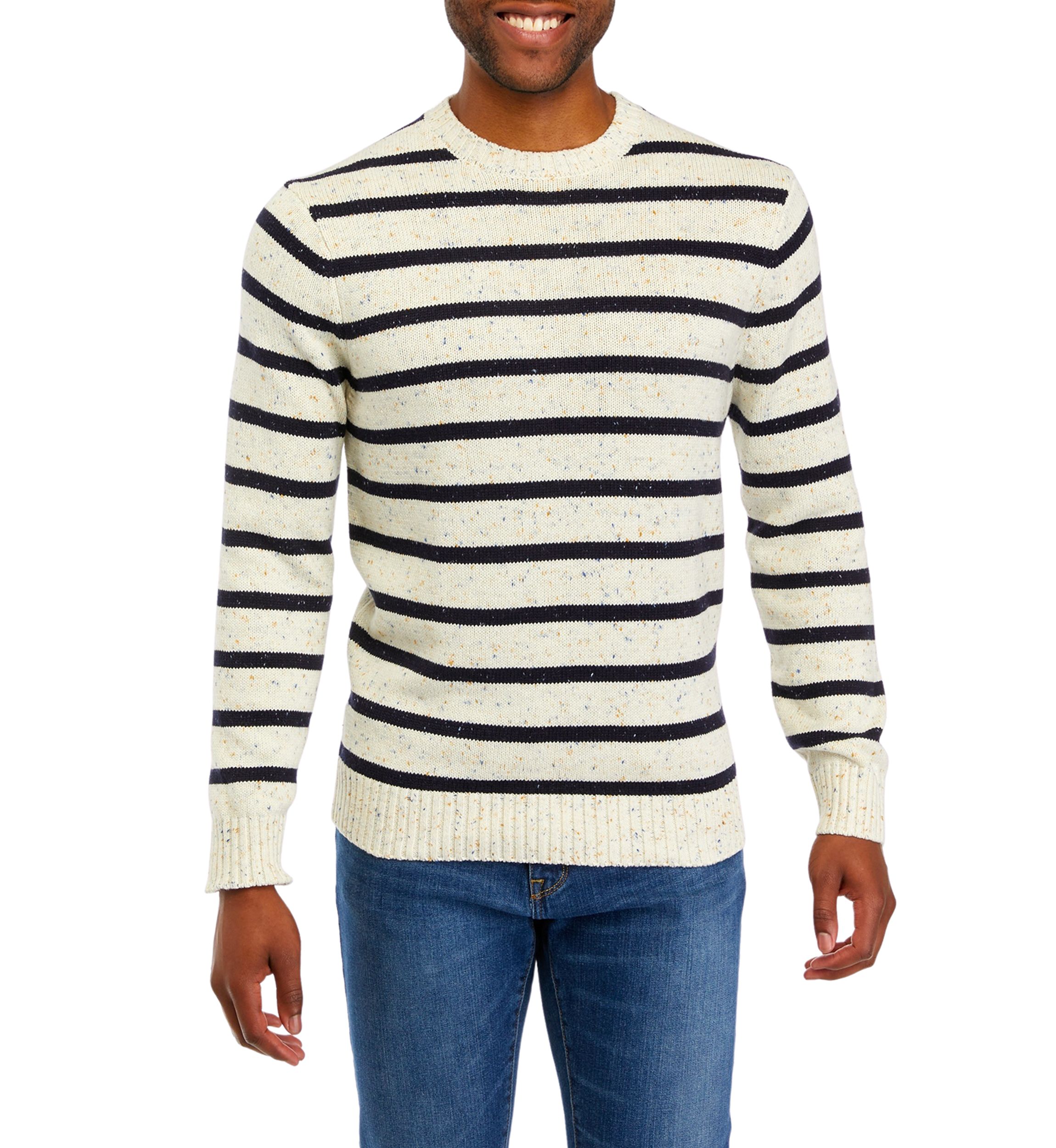 Donegal Stripe Crew Neck Sweater