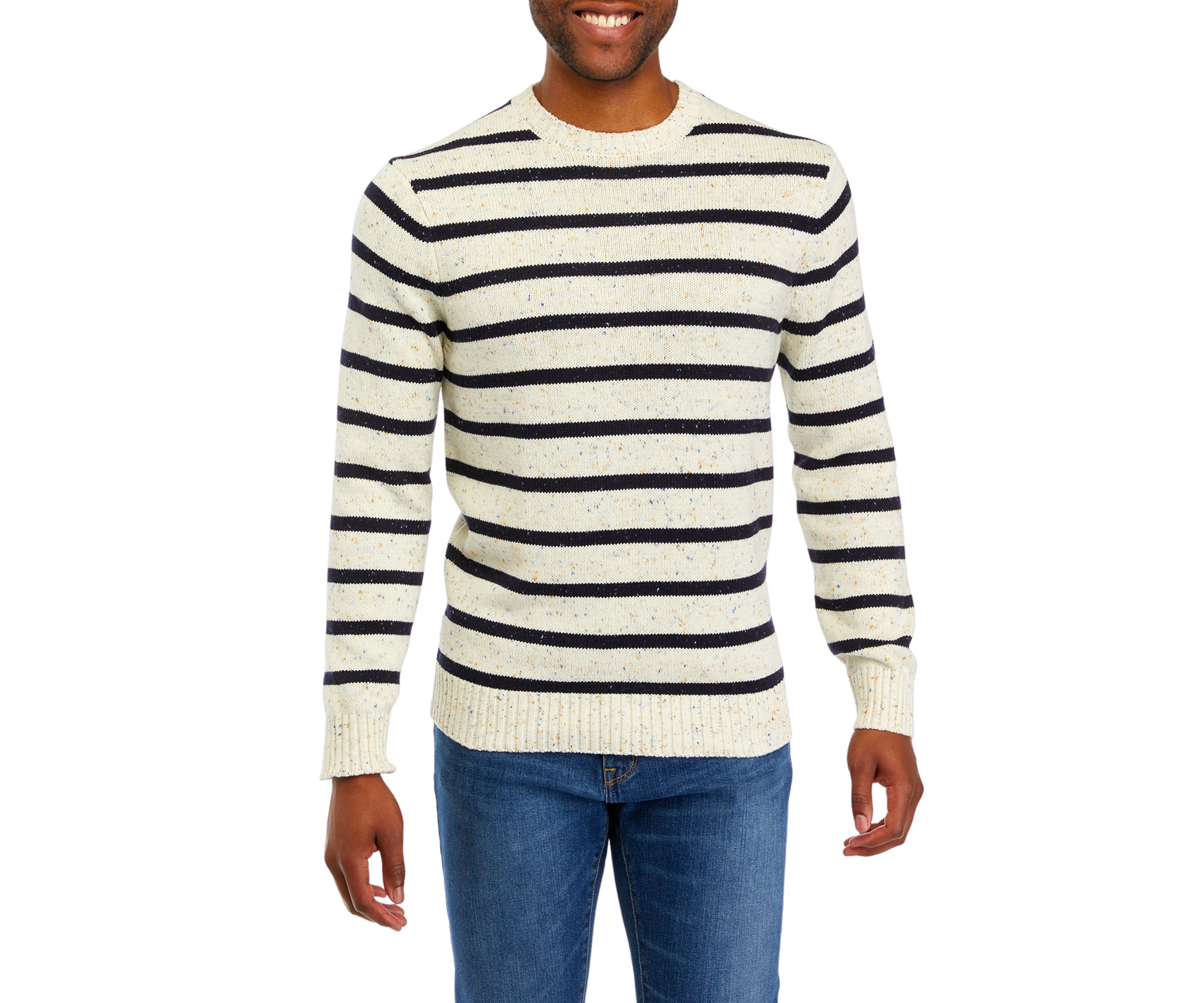 Donegal Stripe Crew Neck Sweater