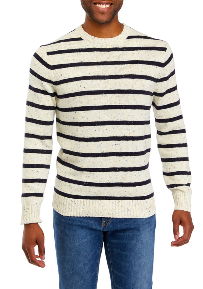 Donegal Stripe Crew Neck Sweater