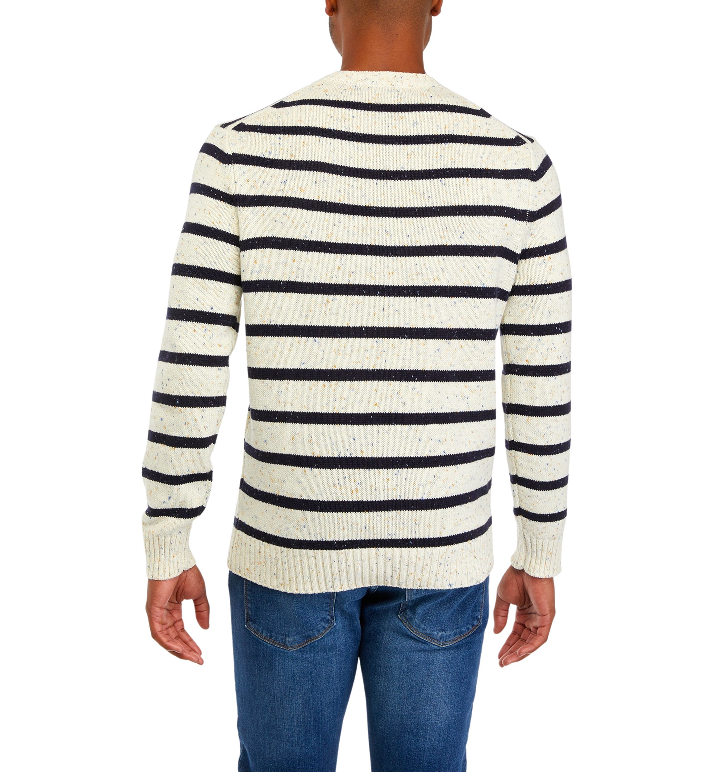 Donegal Stripe Crew Neck Sweater