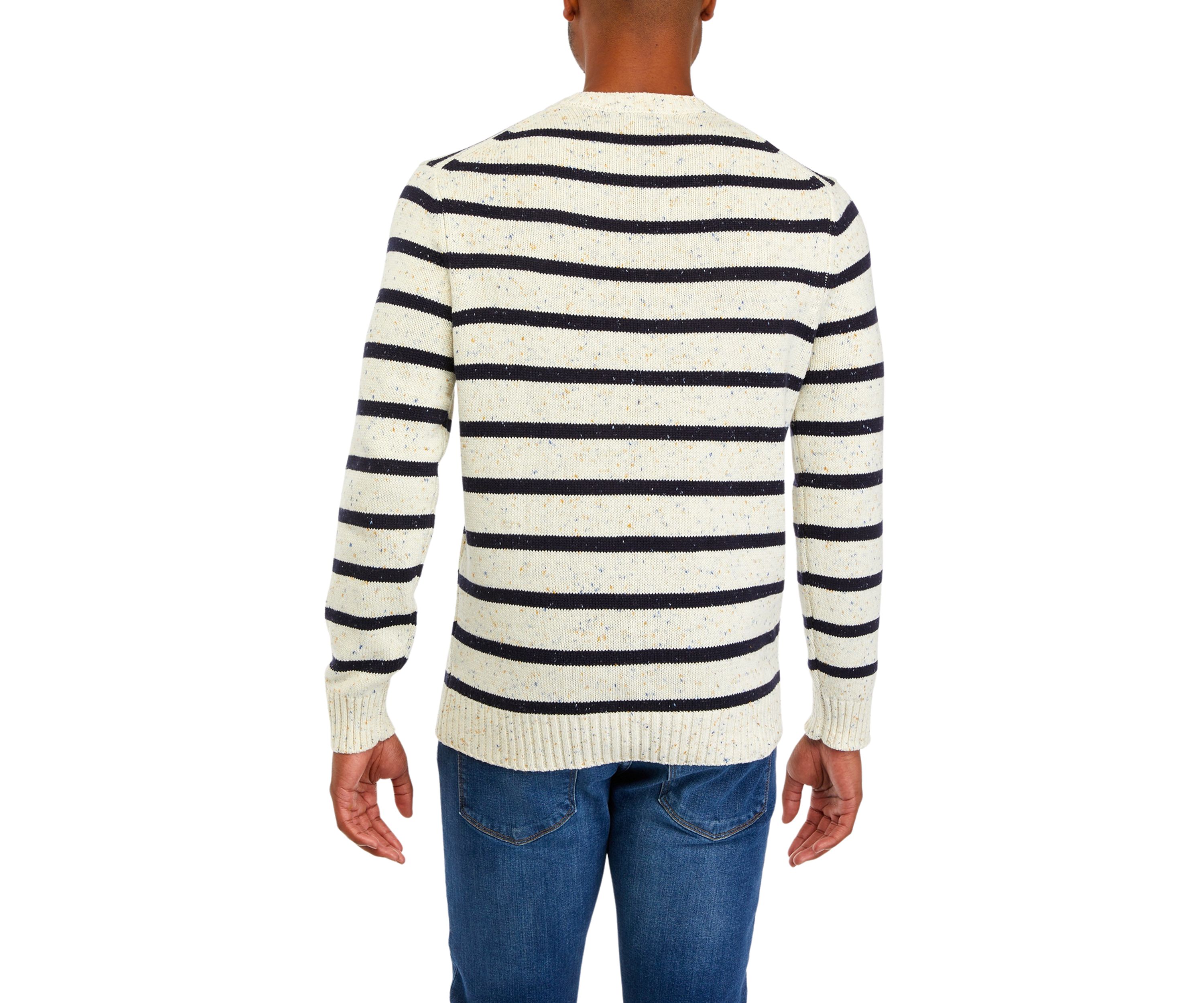 Donegal Stripe Crew Neck Sweater