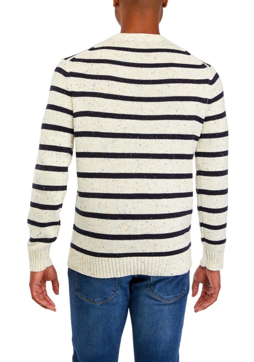 Donegal Stripe Crew Neck Sweater