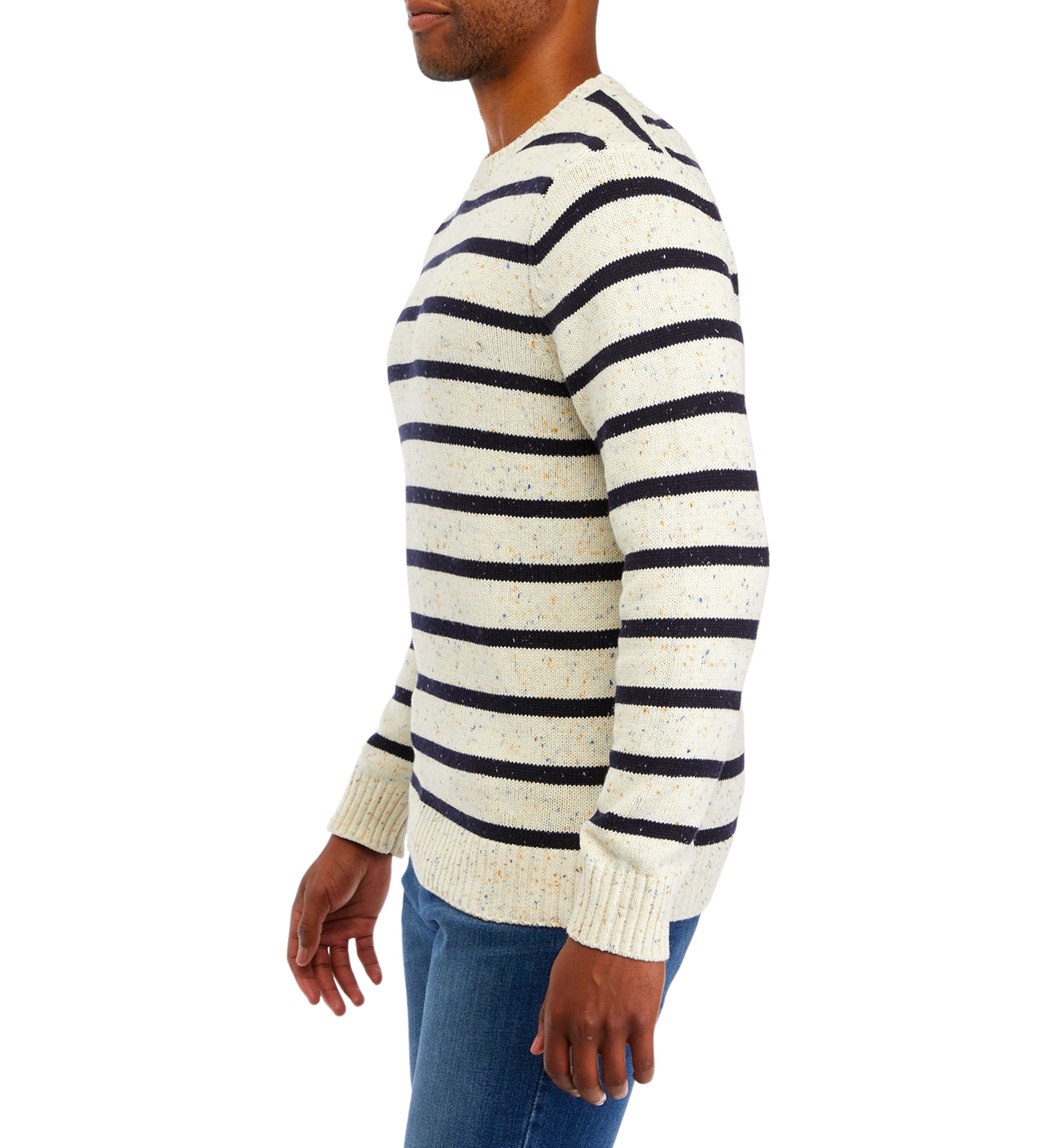 Donegal Stripe Crew Neck Sweater