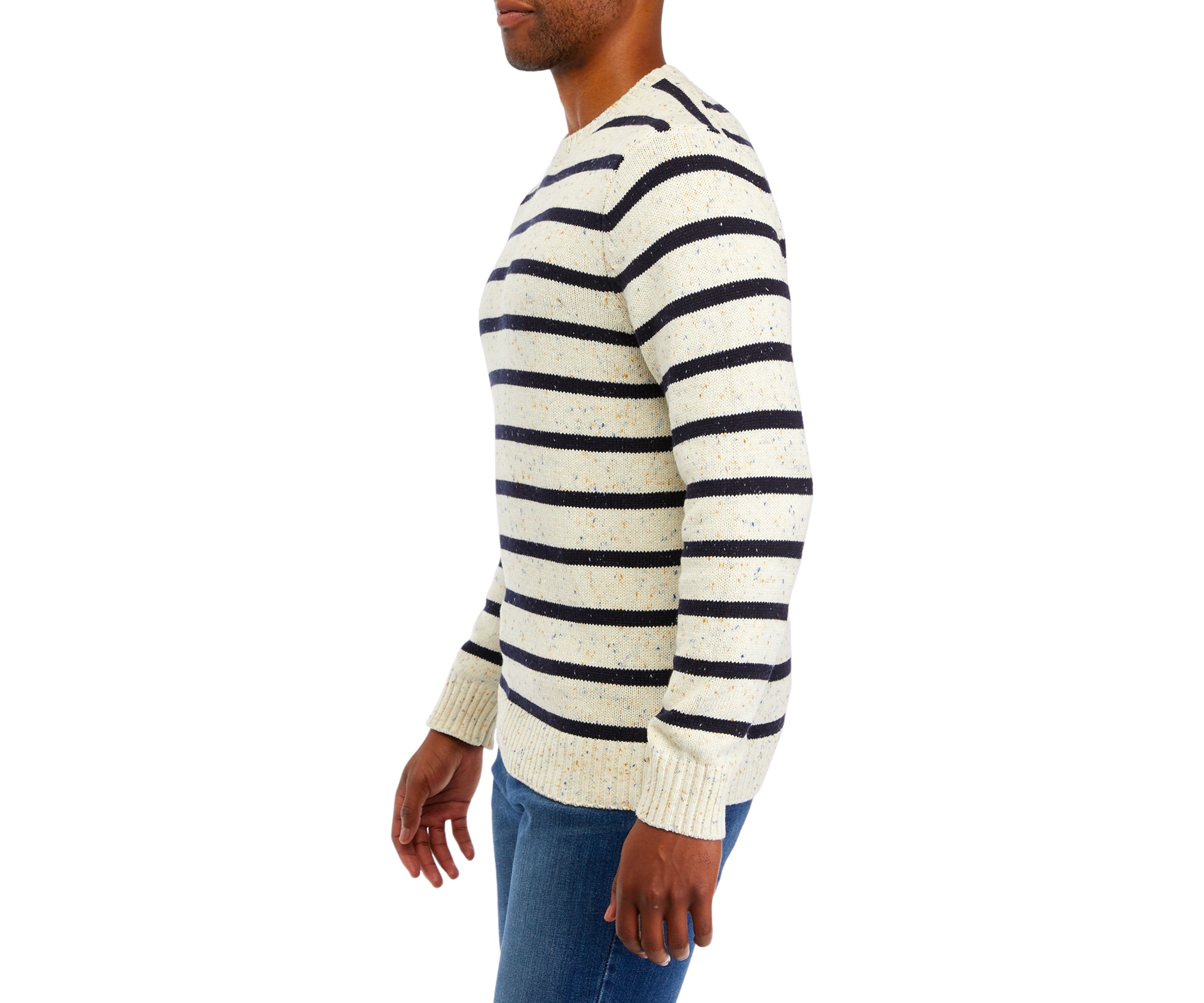 Donegal Stripe Crew Neck Sweater