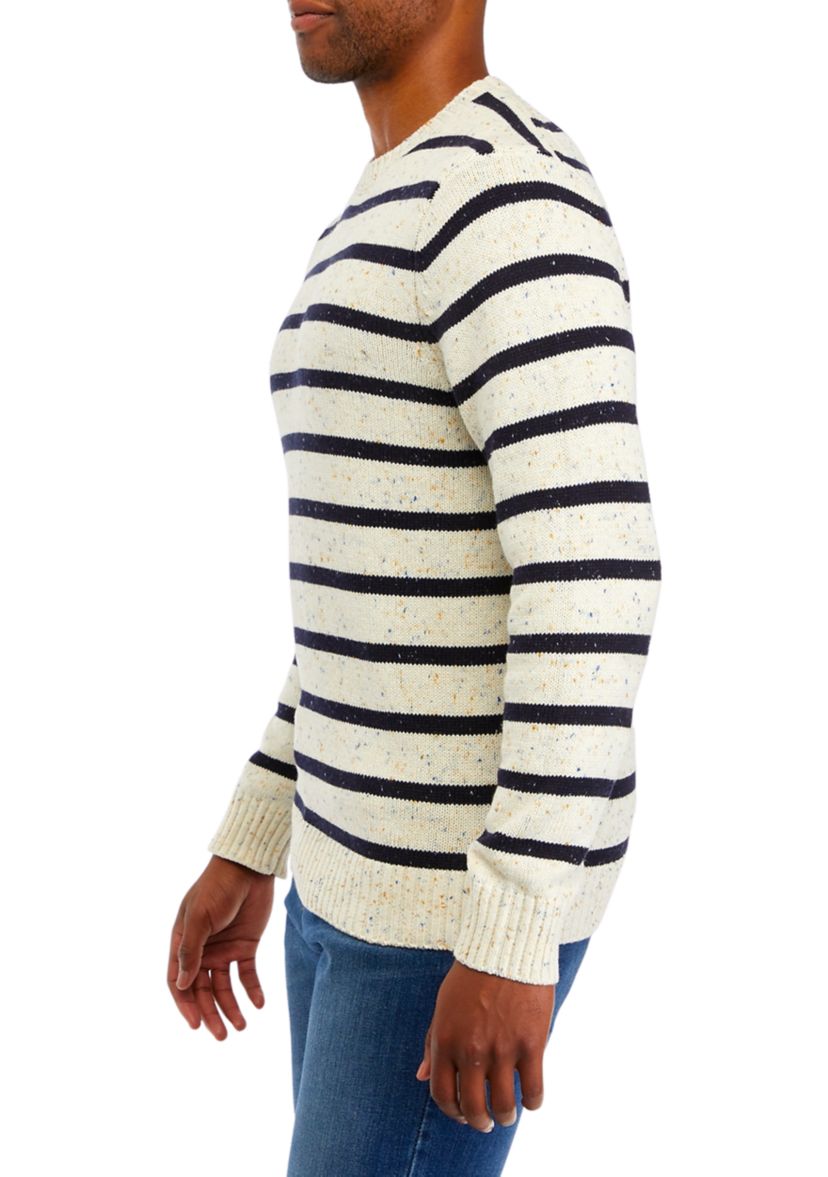 Donegal Stripe Crew Neck Sweater