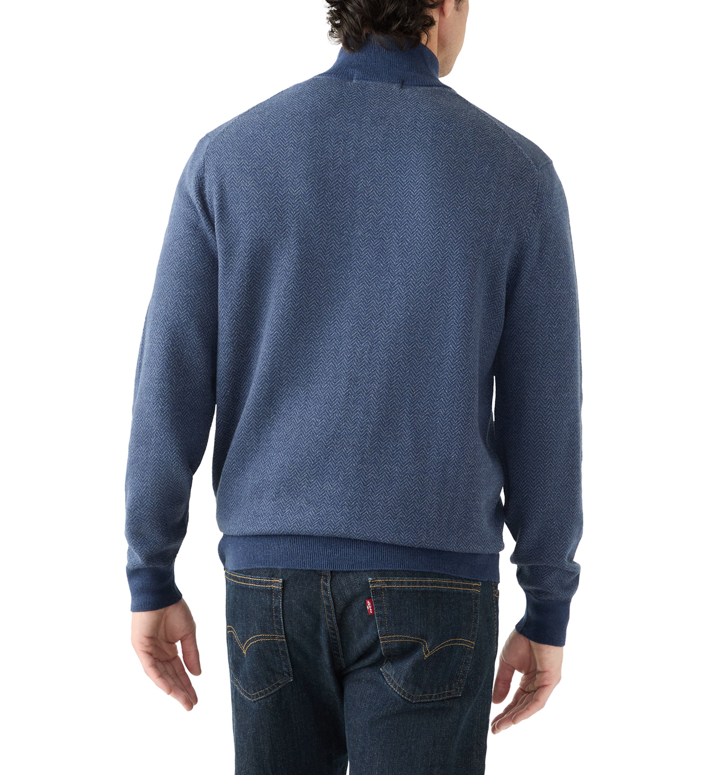 Mens Herringbone Quarter Zip Sweater