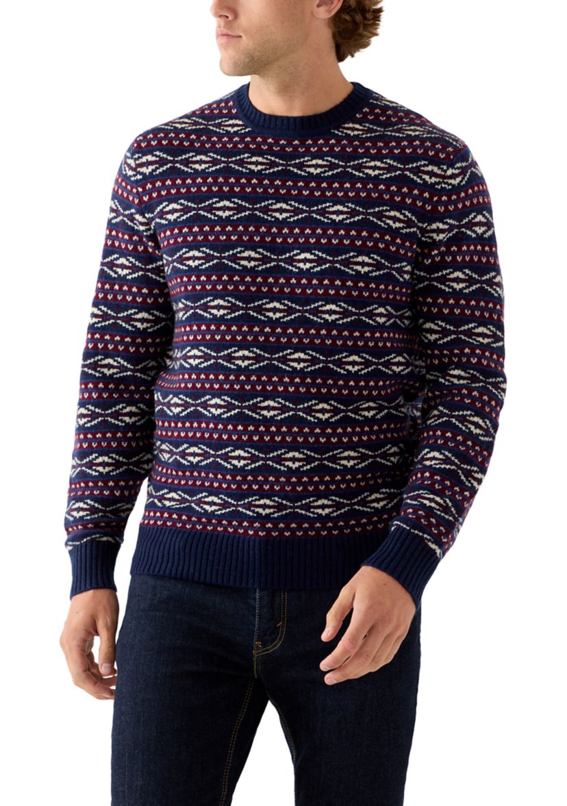 Mens Fair Isle Crew Neck Sweater
