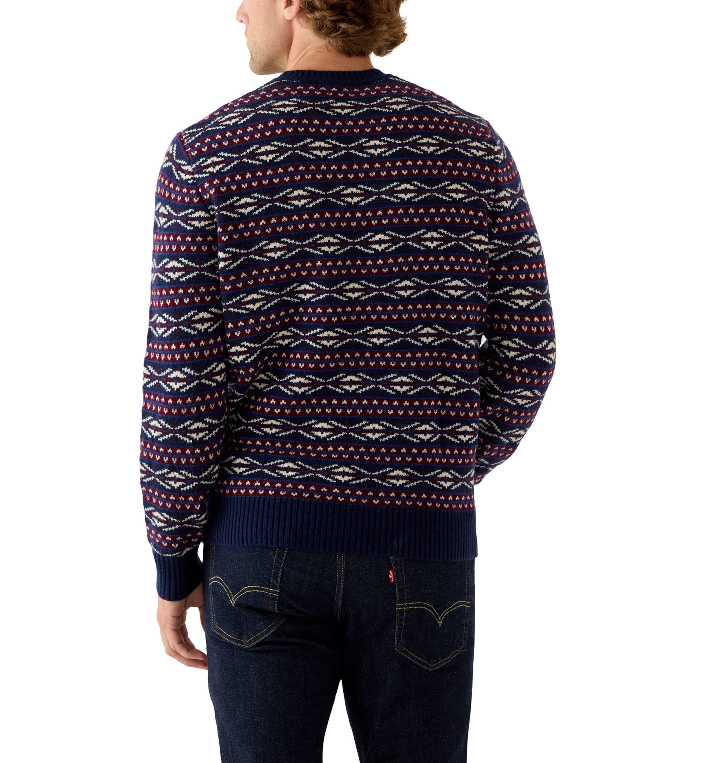 Mens Fair Isle Crew Neck Sweater
