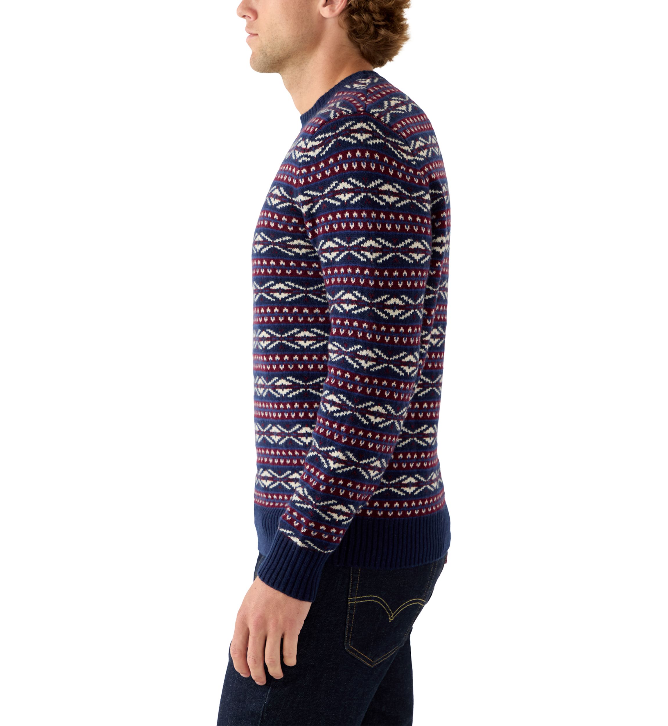 Mens Fair Isle Crew Neck Sweater