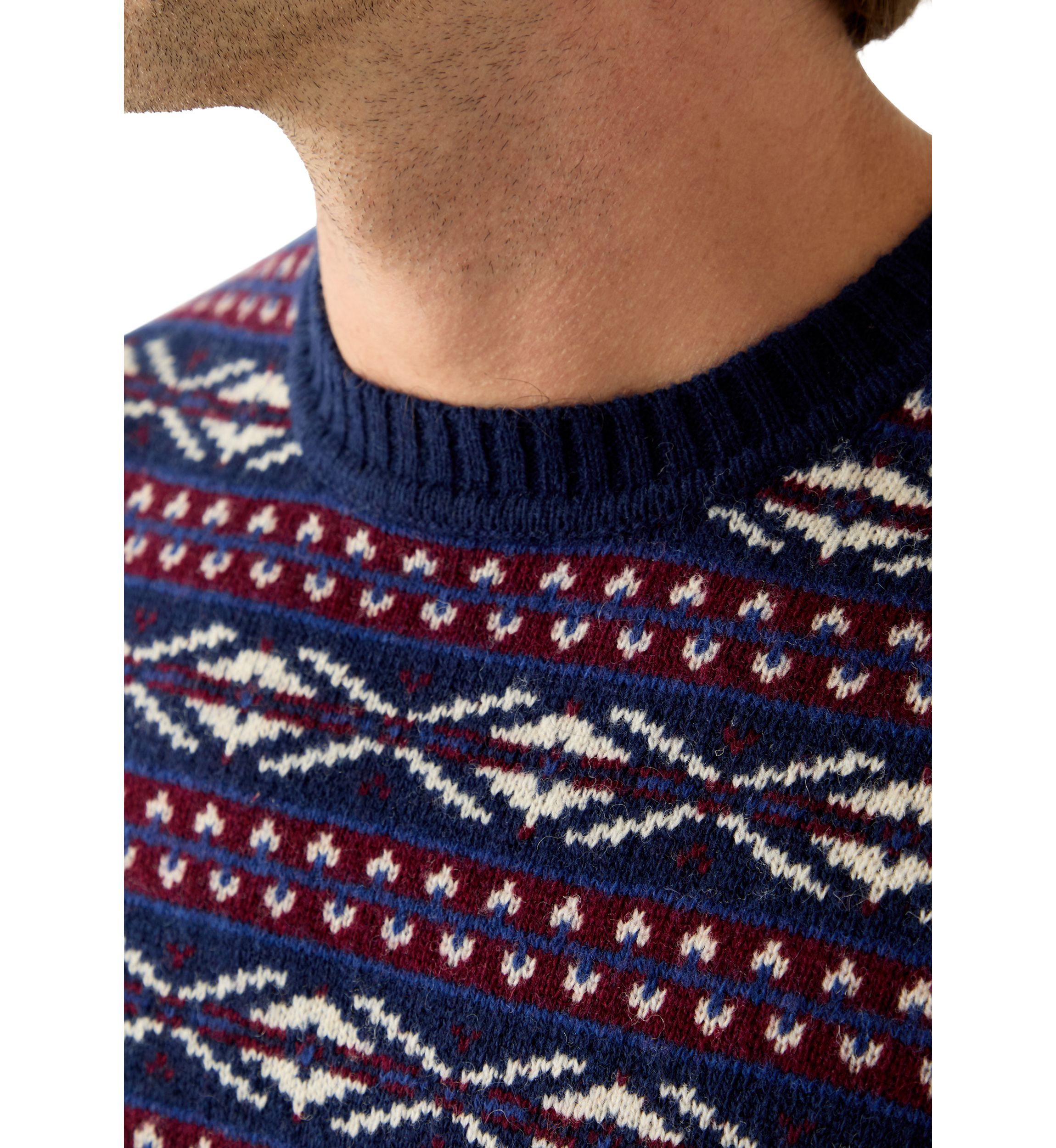 Mens Fair Isle Crew Neck Sweater