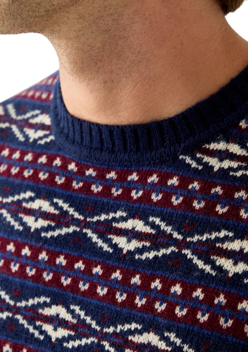 Mens Fair Isle Crew Neck Sweater
