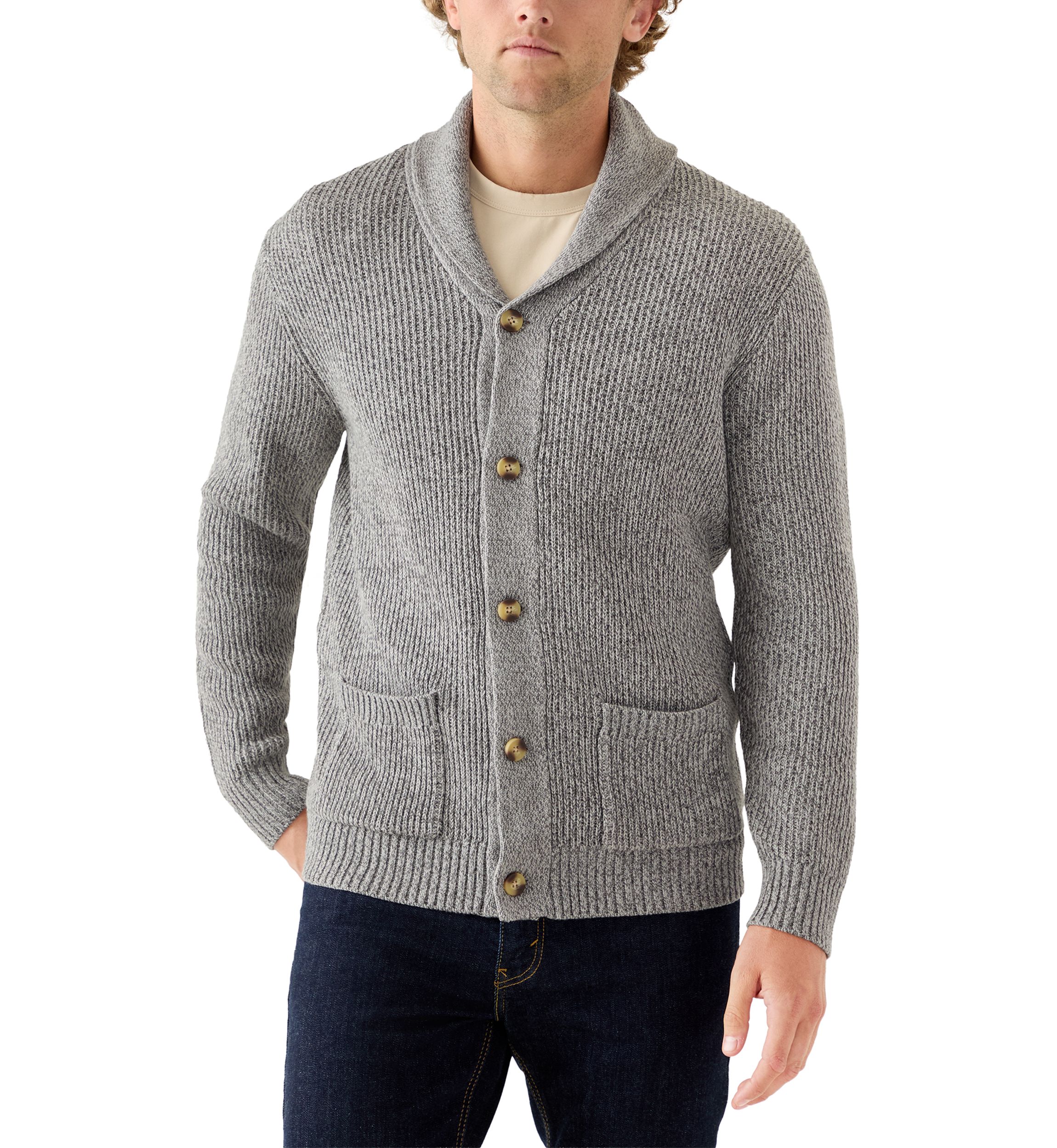 Mens Shawl Collar Cardigan Sweater 