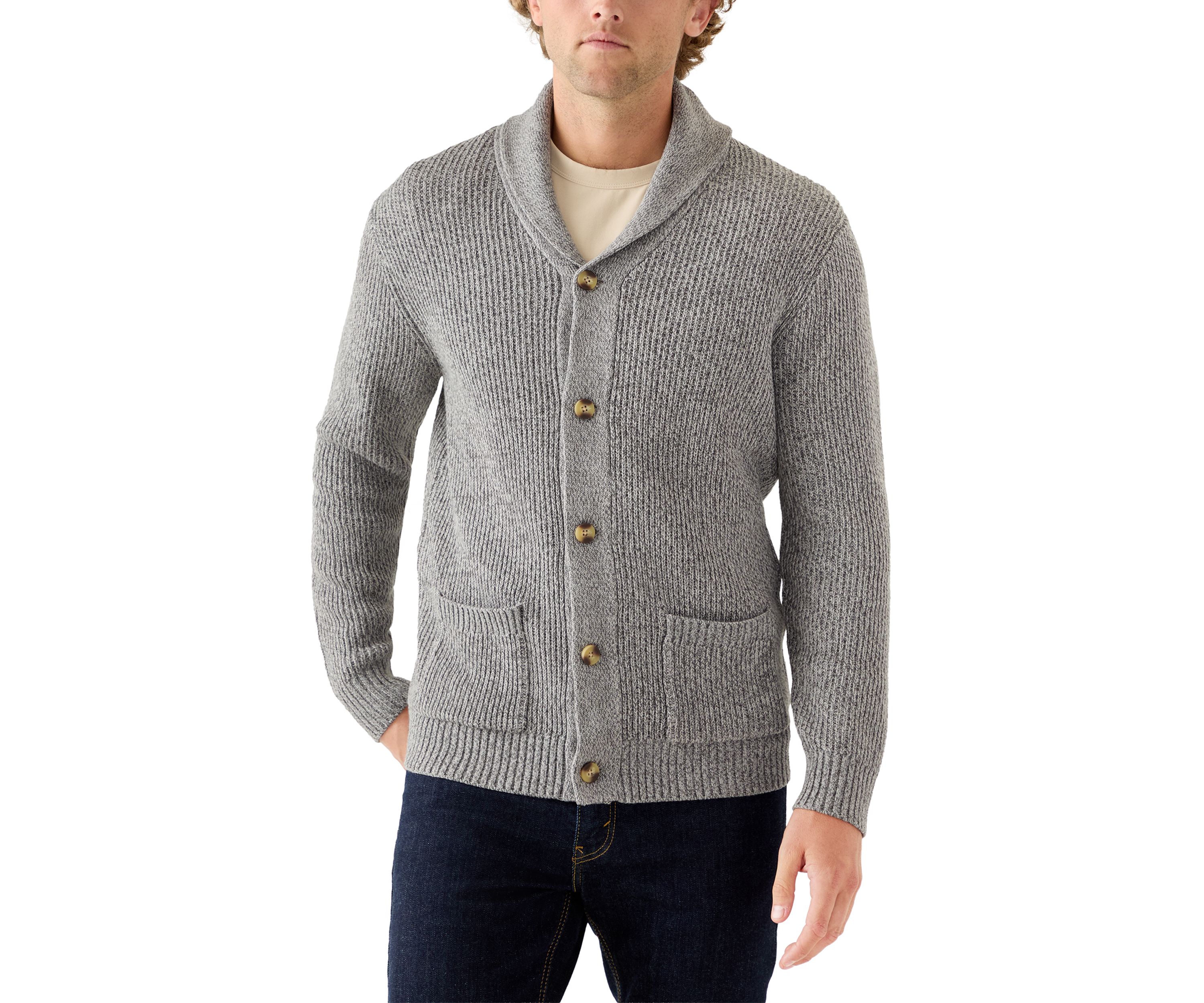 Mens Shawl Collar Cardigan Sweater 