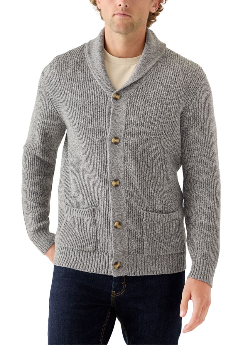 Mens Shawl Collar Cardigan Sweater 