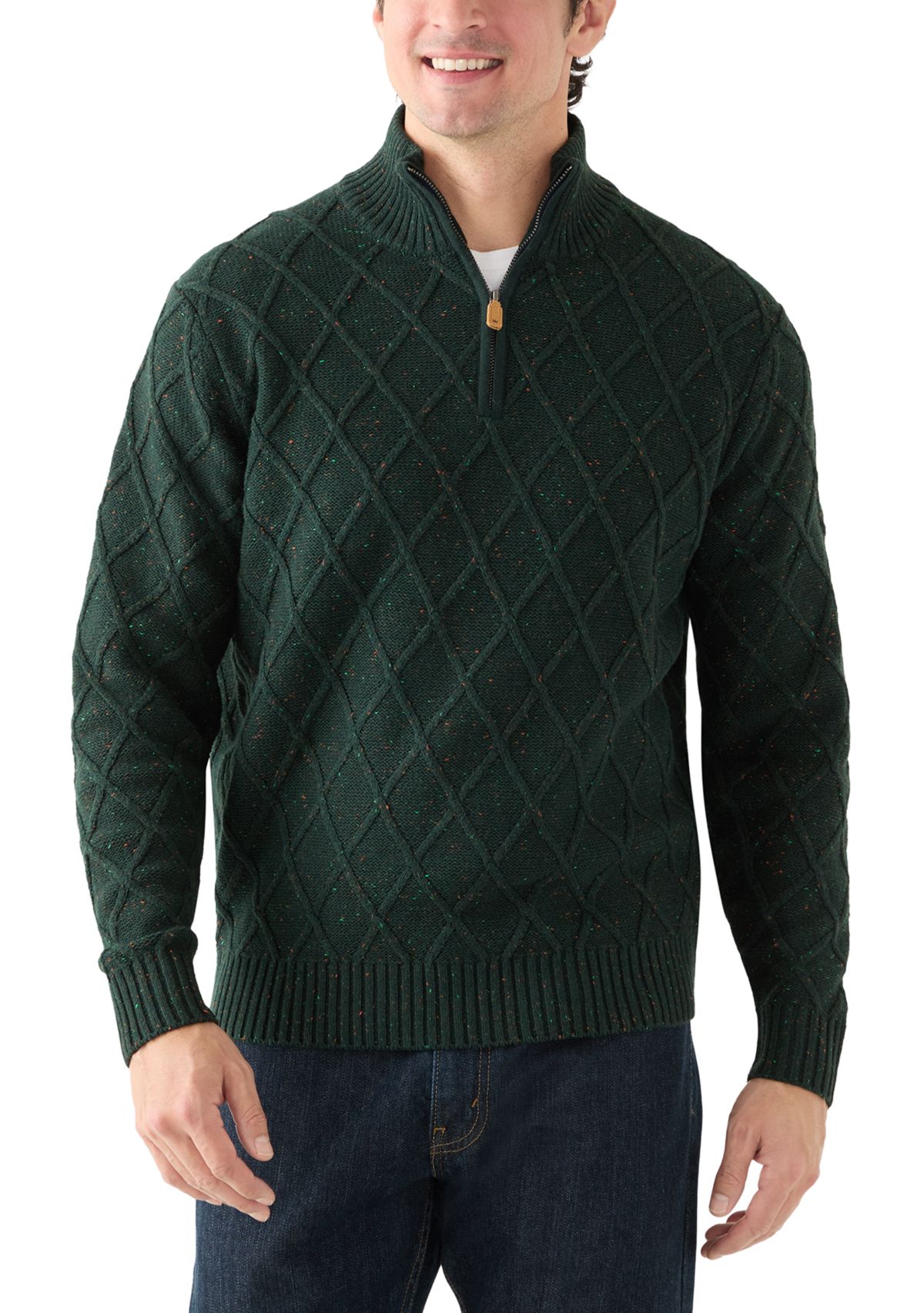 Mens Donegal Quarter Zip Sweater 
