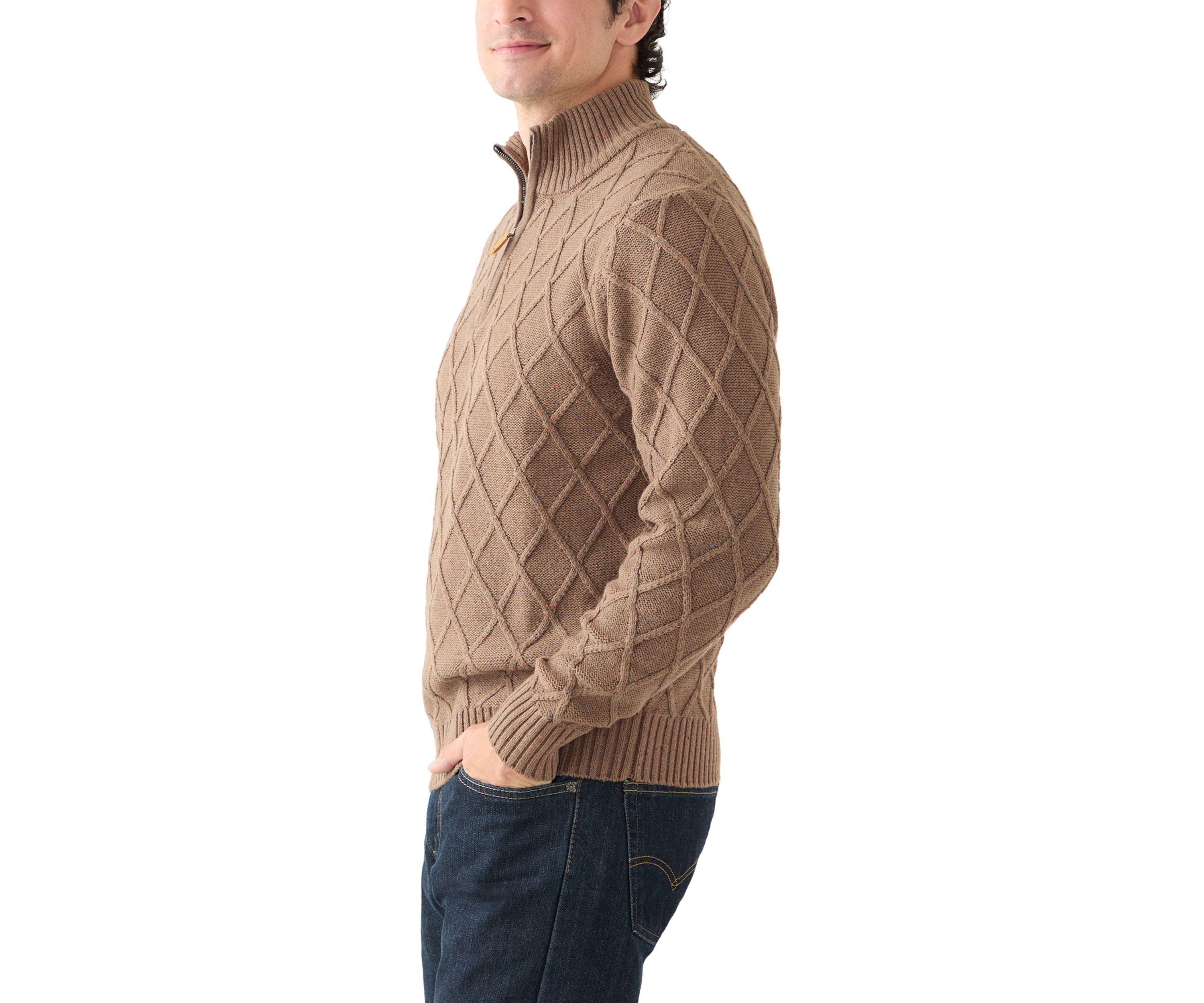 Mens Donegal Quarter Zip Sweater 