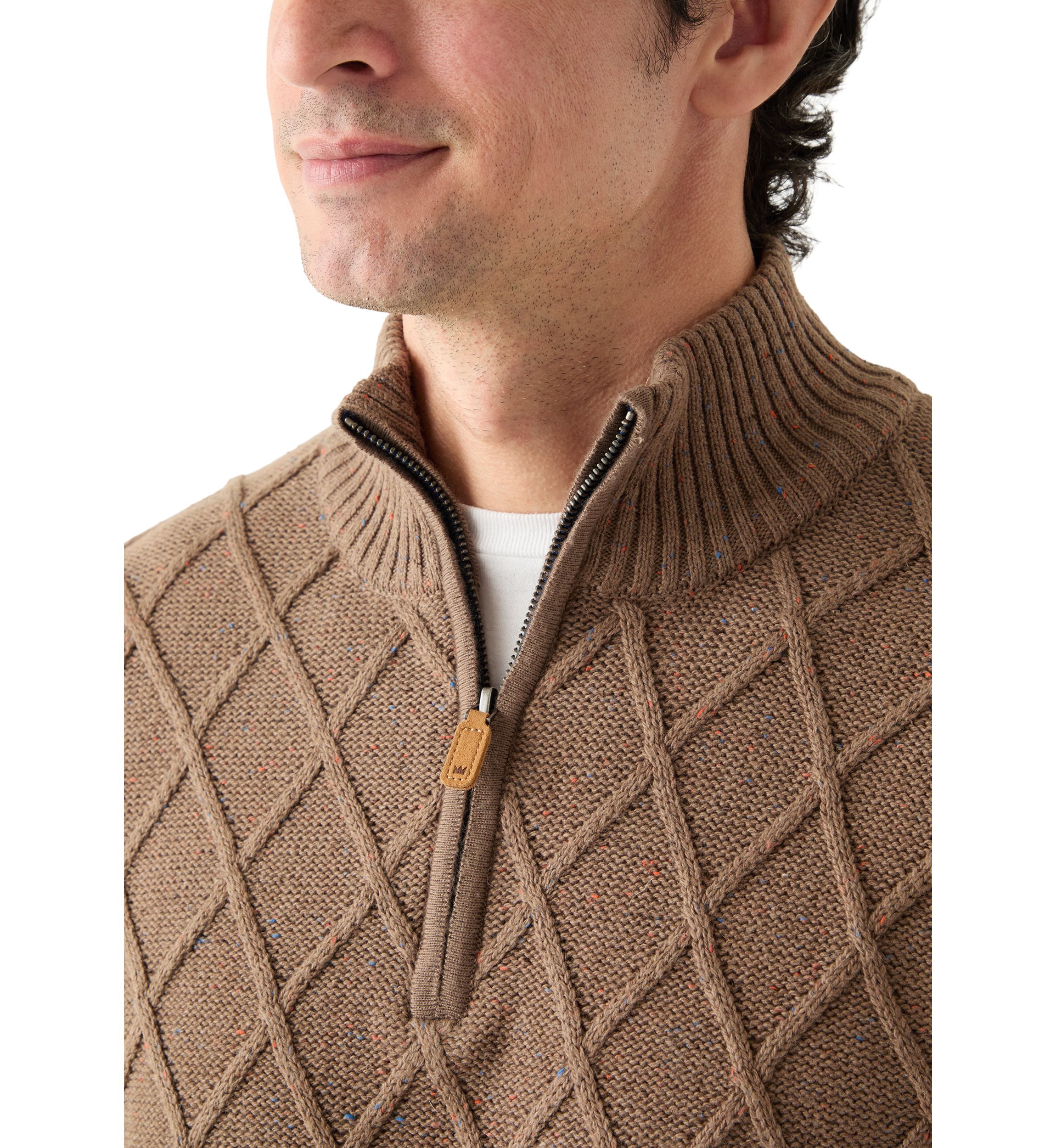 Mens Donegal Quarter Zip Sweater 