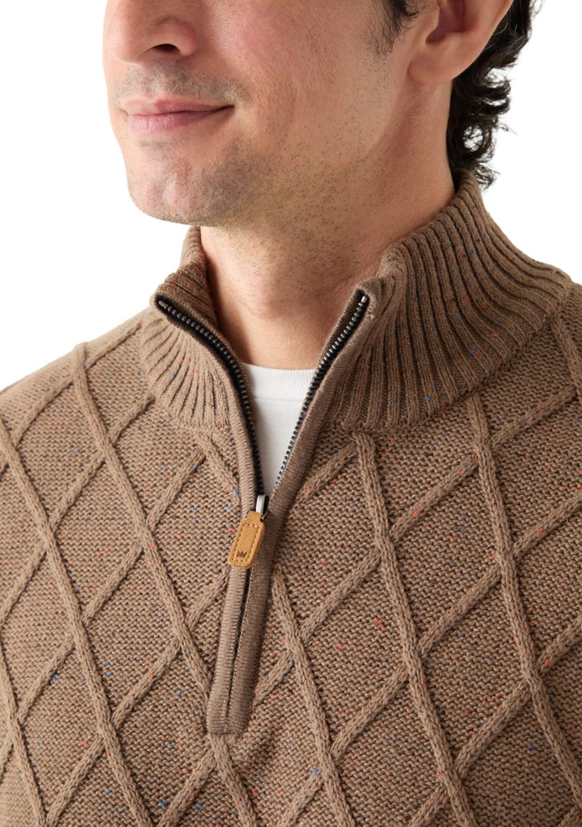 Mens Donegal Quarter Zip Sweater 