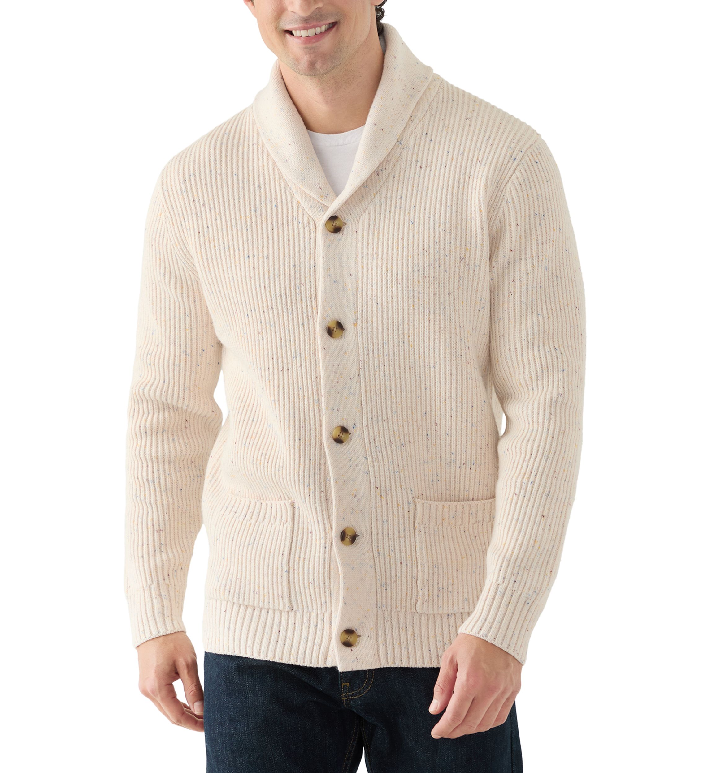 Mens Donegal Shawl Collar Cardigan 